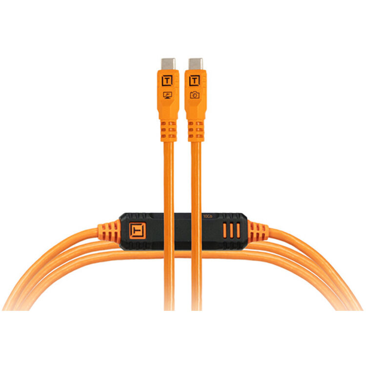Tether Tools TetherPro Optima 10G USB-C Cable (10', High-Visibility Orange, Straight)