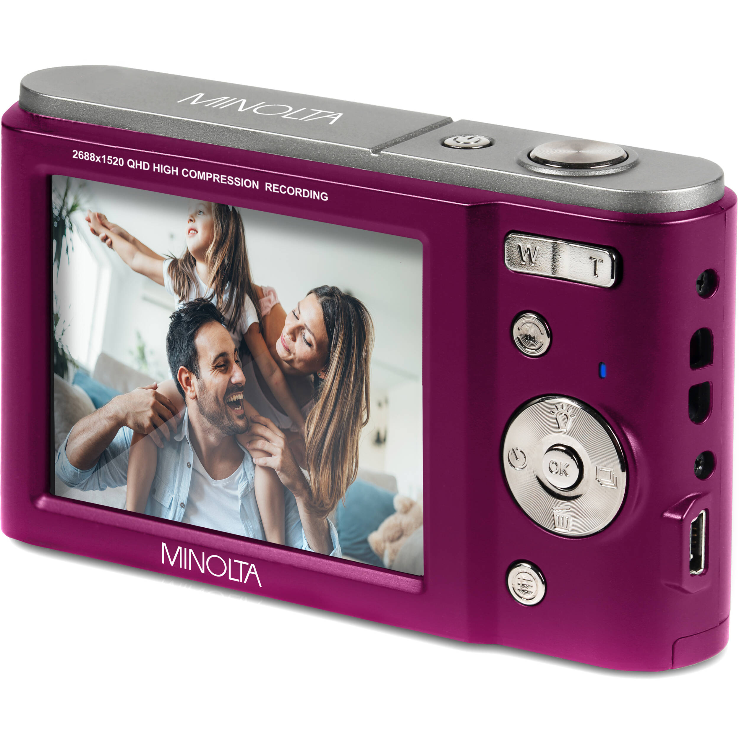 MINOLTA MND20 44 MP / 2.7K Ultra HD Digital Camera (Magenta)