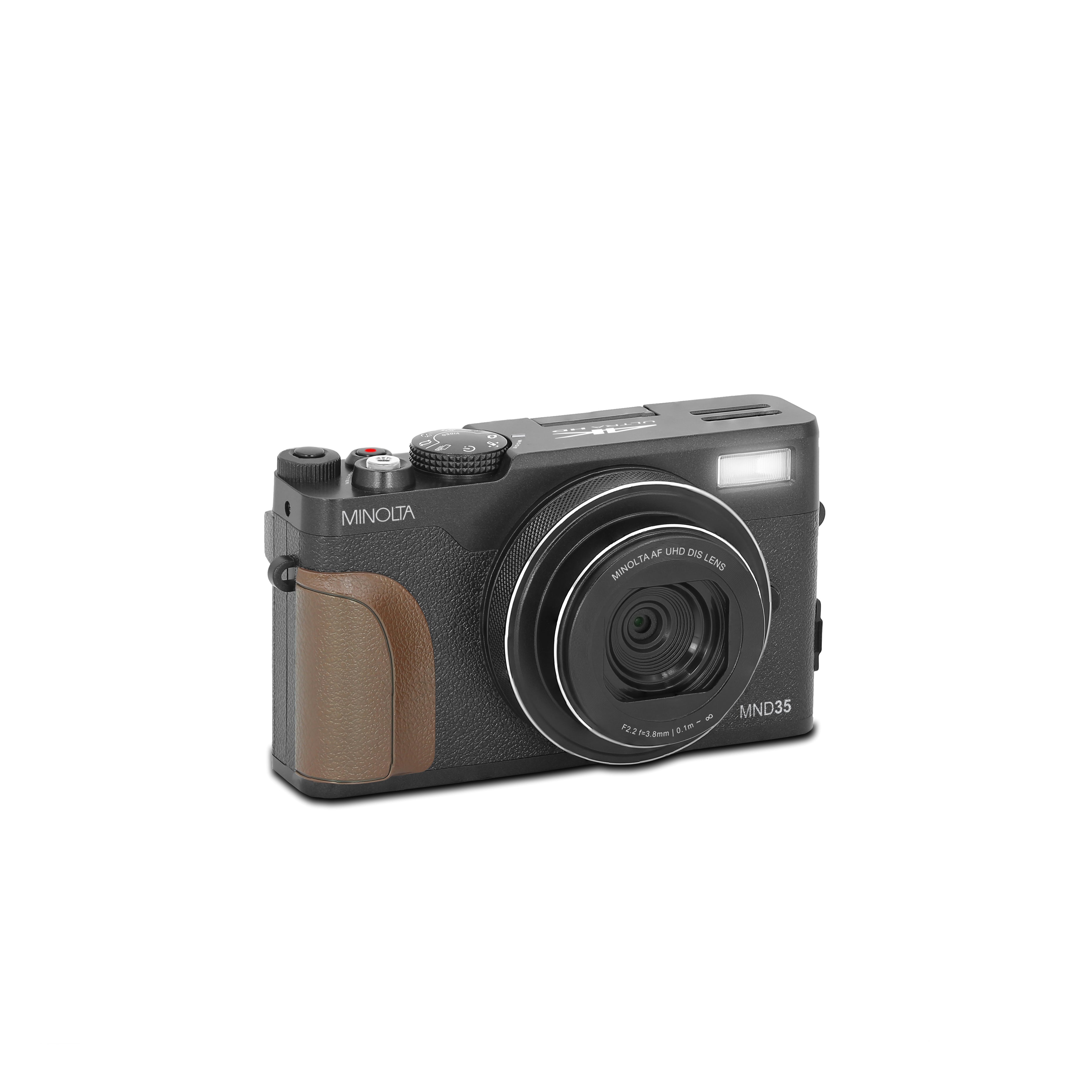 MINOLTA® MND35 64 MP Autofocus / 4K Ultra HD Camera w/WiFi (Black) - No memory card