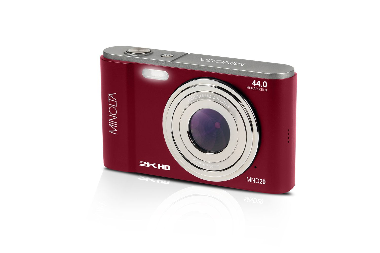 MINOLTA MND20 44 MP / 2.7K Ultra HD Digital Camera (Red)