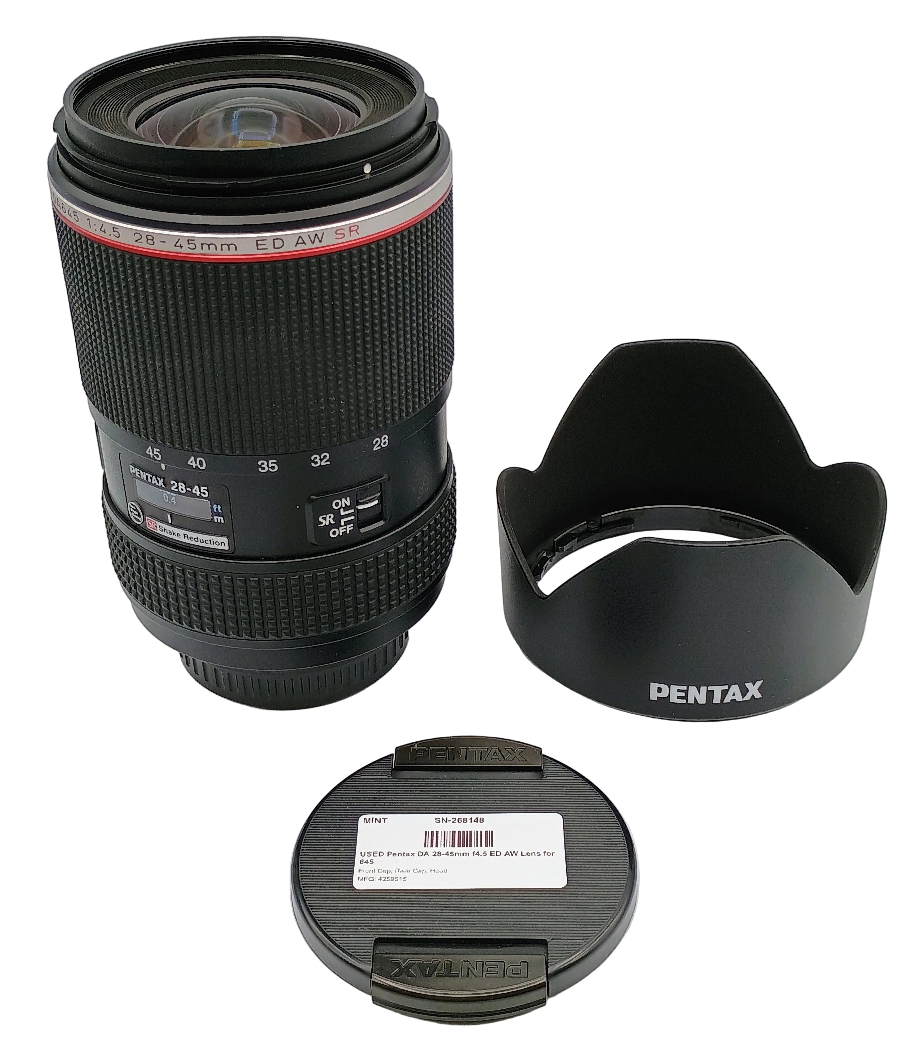 USED Pentax DA 28-45mm f4.5 ED AW Lens for 645