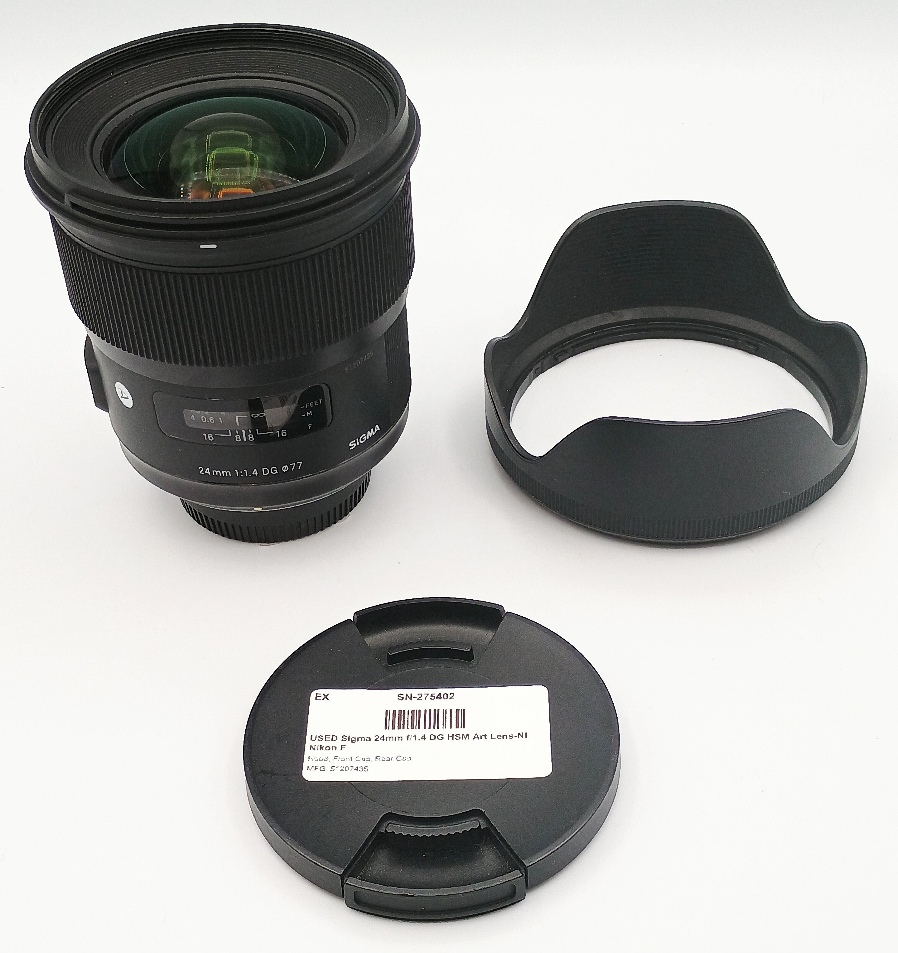 USED Sigma 24mm f/1.4 DG HSM Art Lens-NI Nikon F