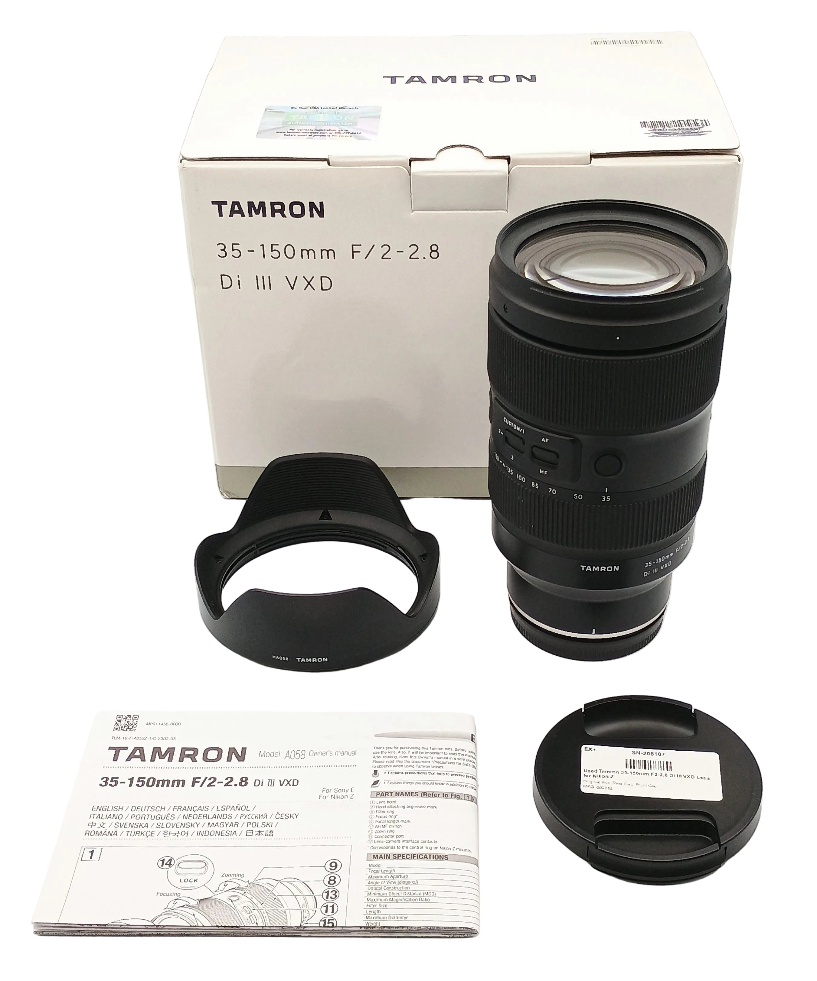 Used Tamron 35-150mm F2-2.8 Di III VXD Lens for Nikon Z