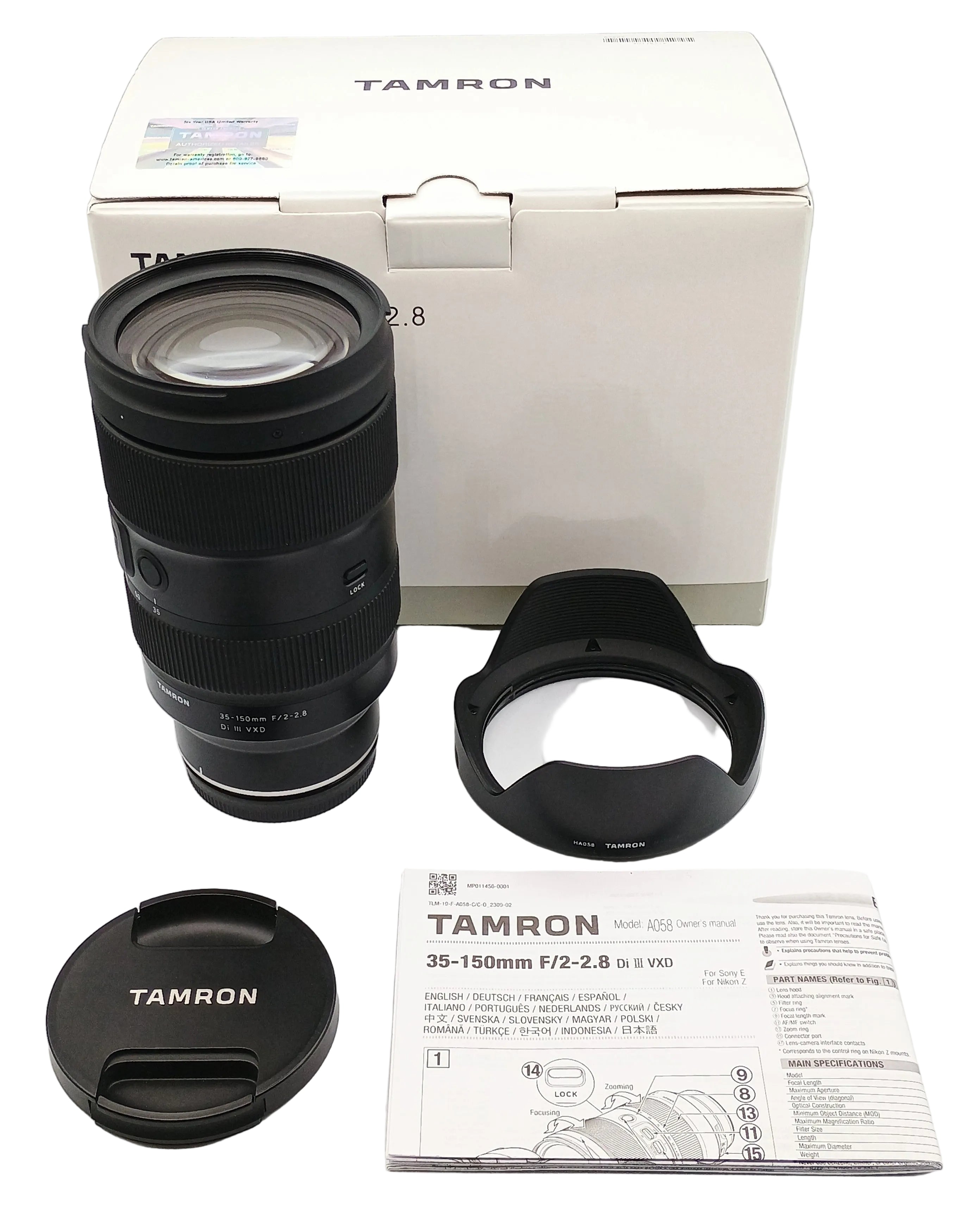 Used Tamron 35-150mm F2-2.8 Di III VXD Lens for Nikon Z