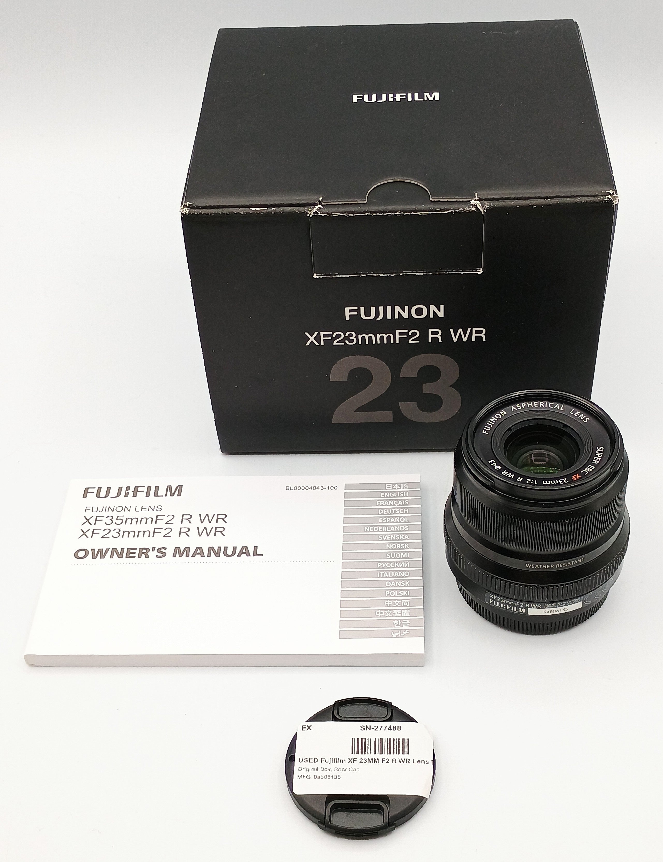 USED Fujifilm XF 23MM F2 R WR Lens Black
