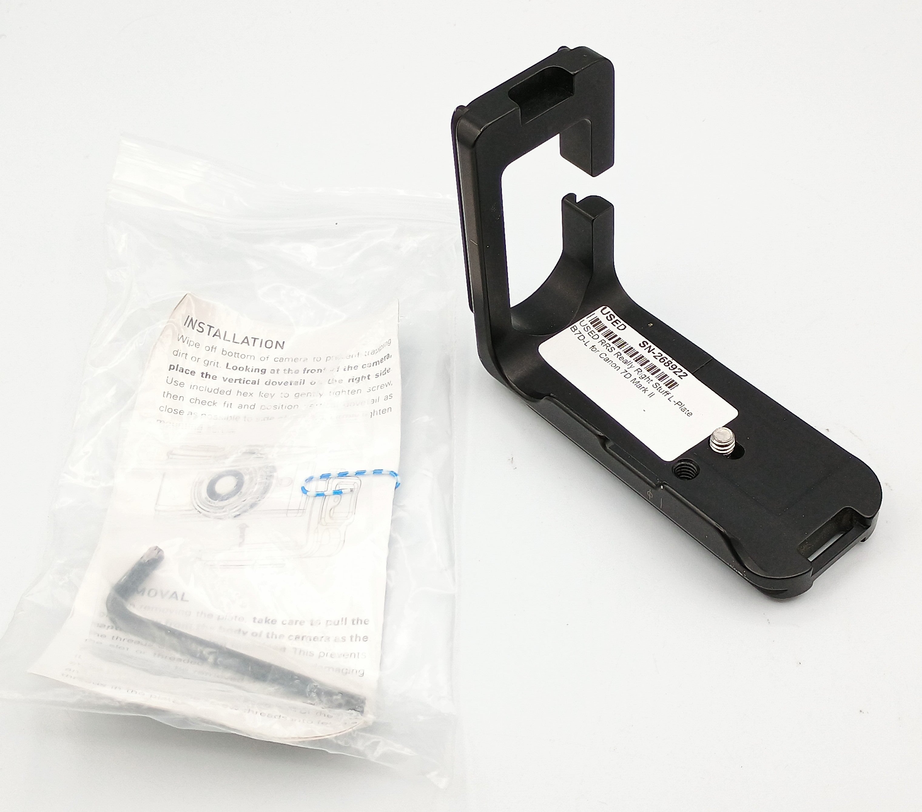 USED RRS Really Right Stuff L-Plate B7D-L for Canon 7D Mark II