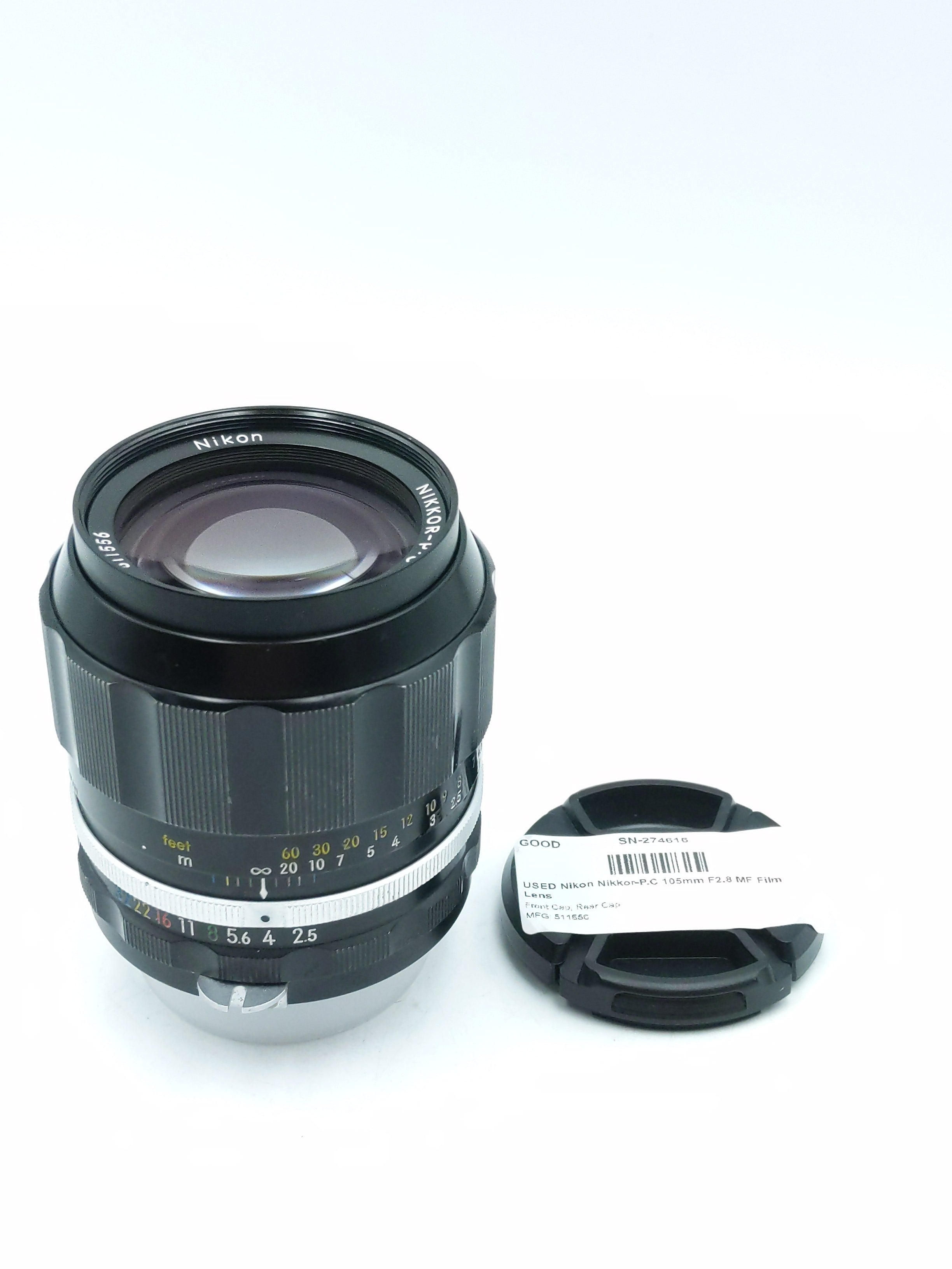 USED Nikon Nikkor-P.C 105mm F2.8 MF Film Lens