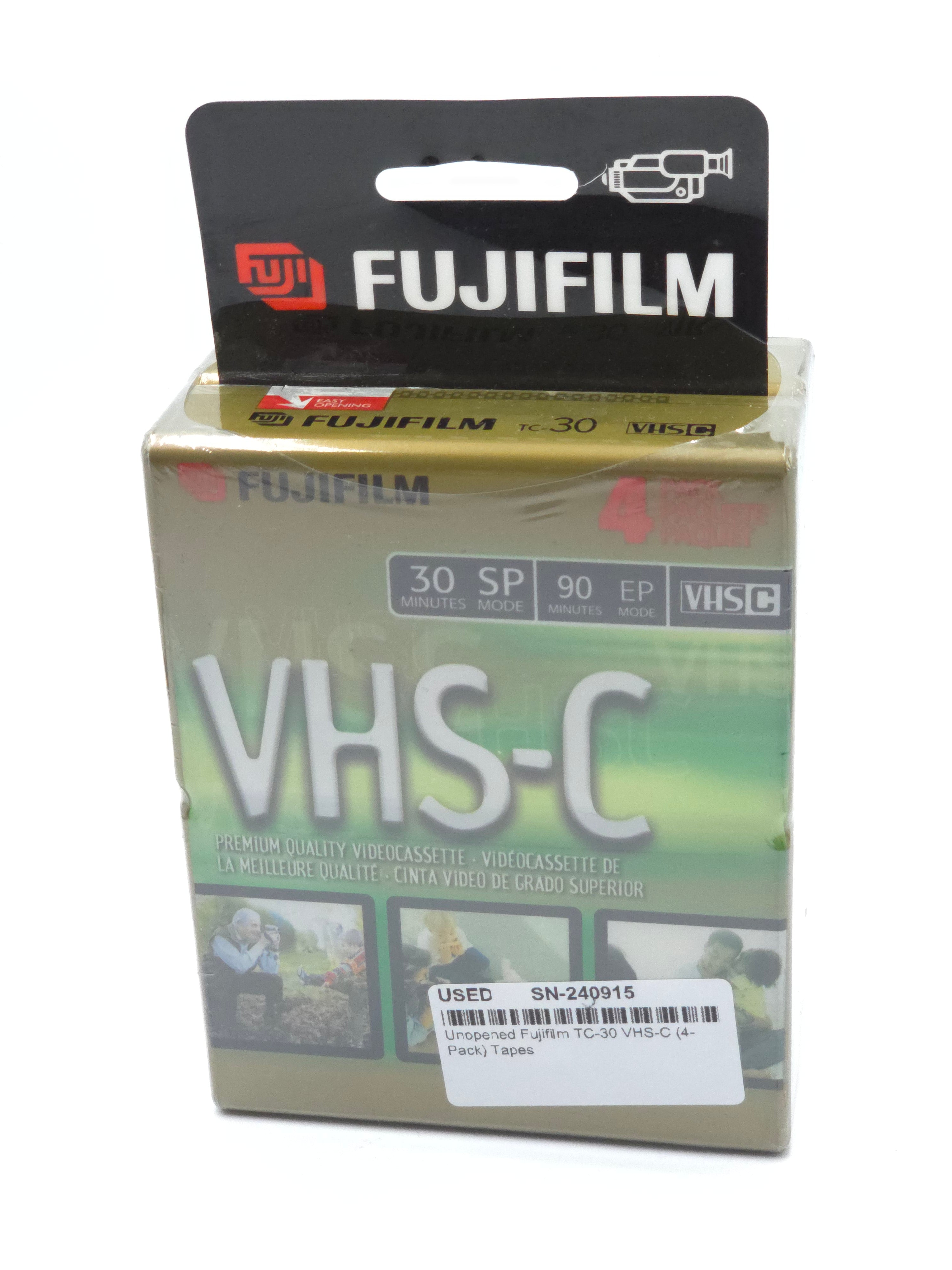 Unopened Fujifilm TC-30 VHS-C (4-Pack) Tapes
