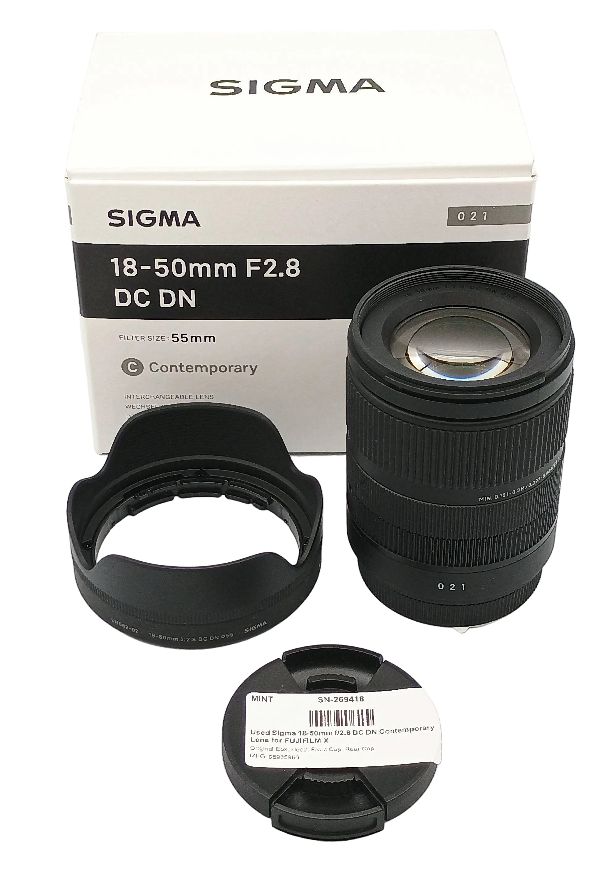 Used Sigma 18-50mm f/2.8 DC DN Contemporary Lens for FUJIFILM X