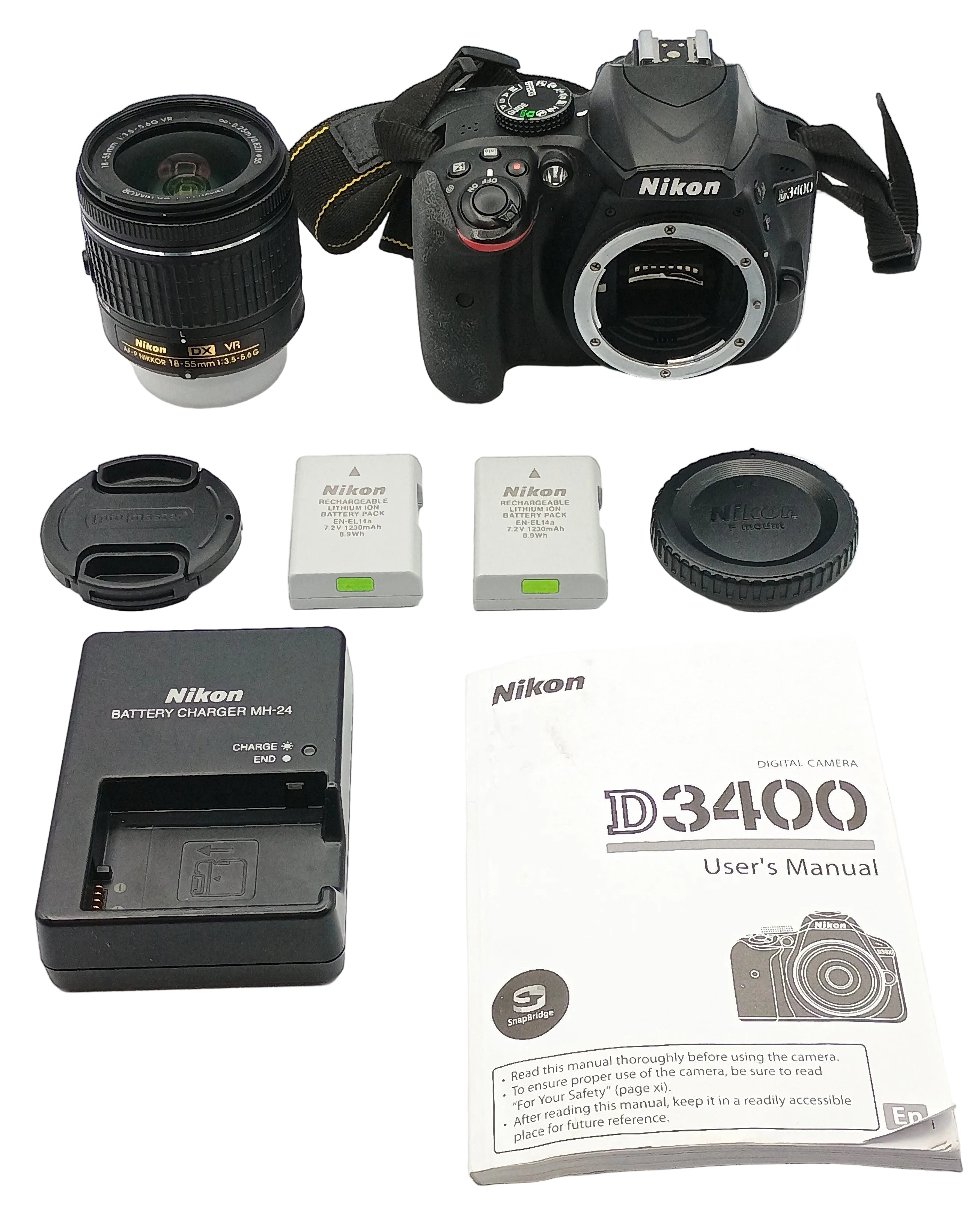 USED Nikon D3400 Digital SLR Kit (Black) w/ AF-P DX NIKKOR 18-55MM