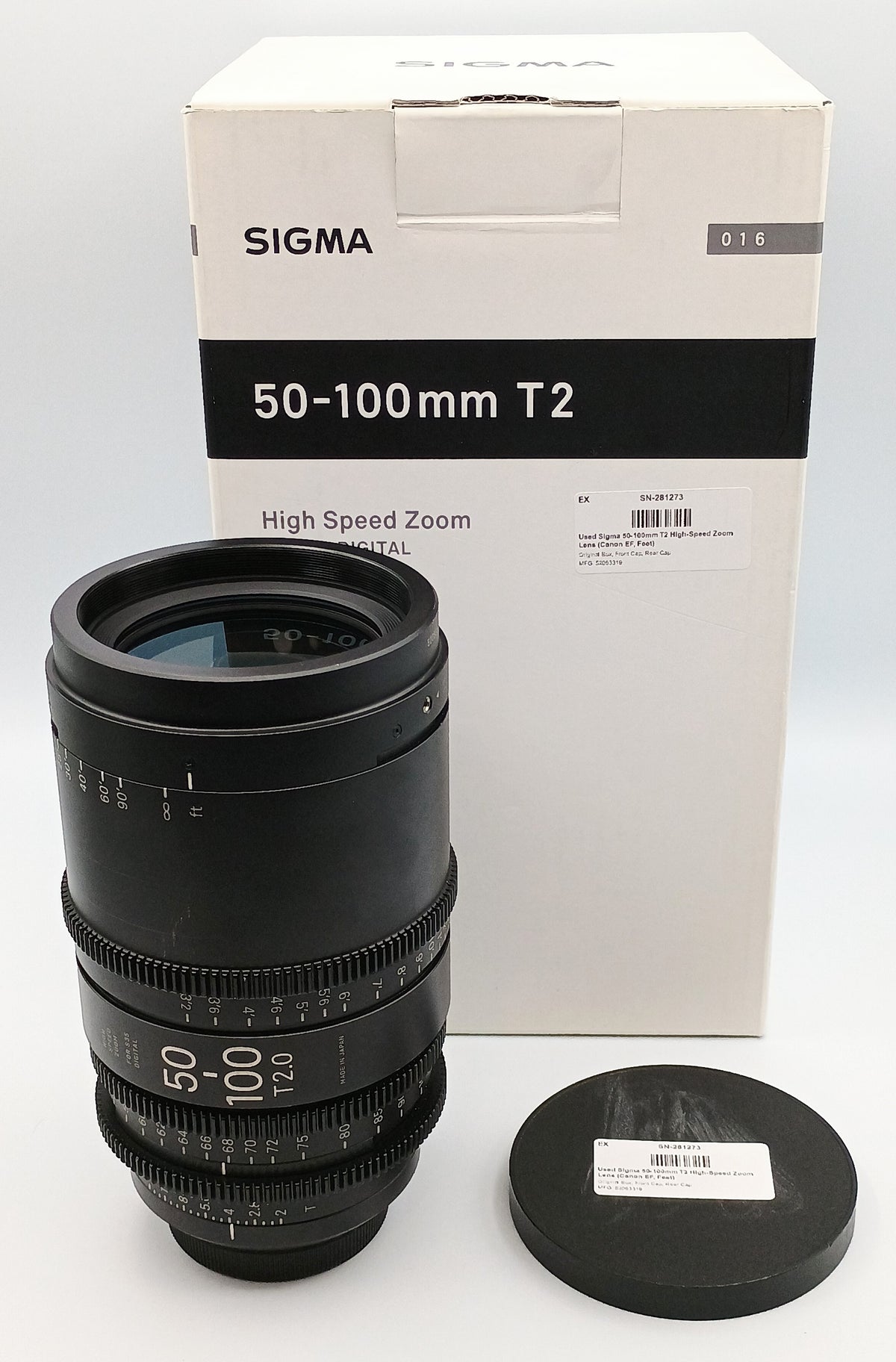 Used Sigma 50-100mm T2 High-Speed Zoom Lens (Canon EF, Feet)