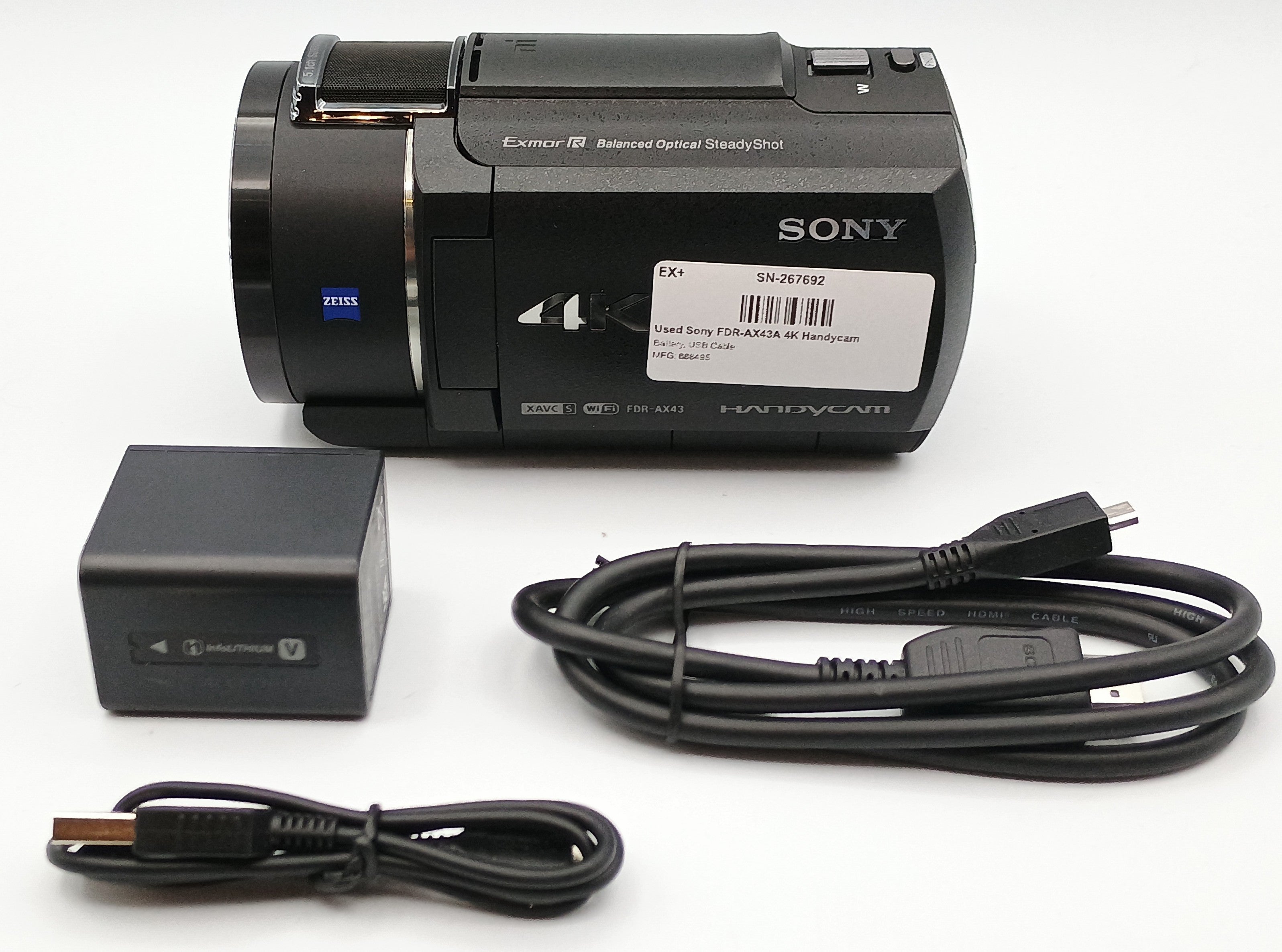 Used Sony FDR-AX43A 4K Handycam
