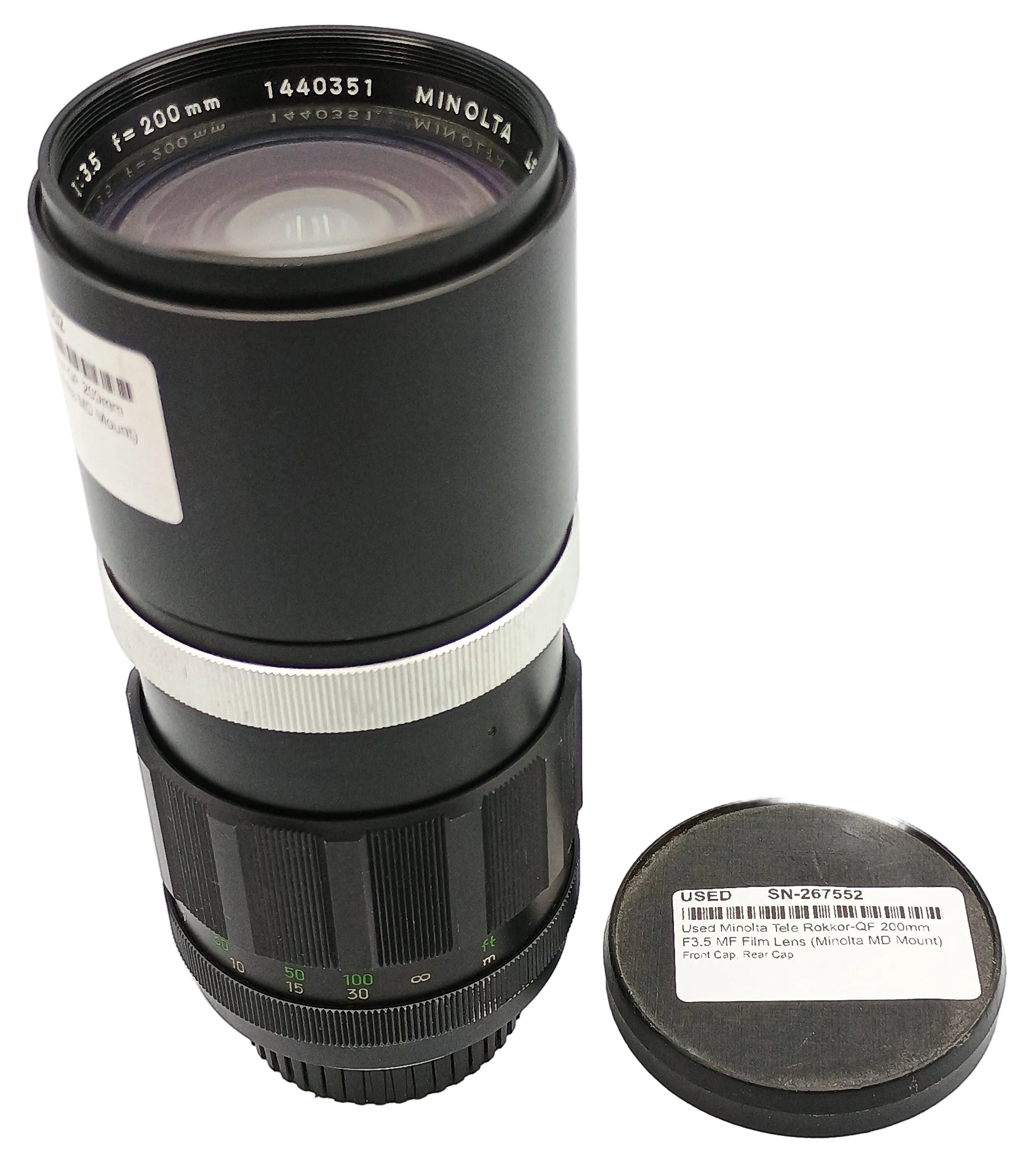 Used Minolta Tele Rokkor-QF 200mm F3.5 MF Film Lens (Minolta MD Mount)