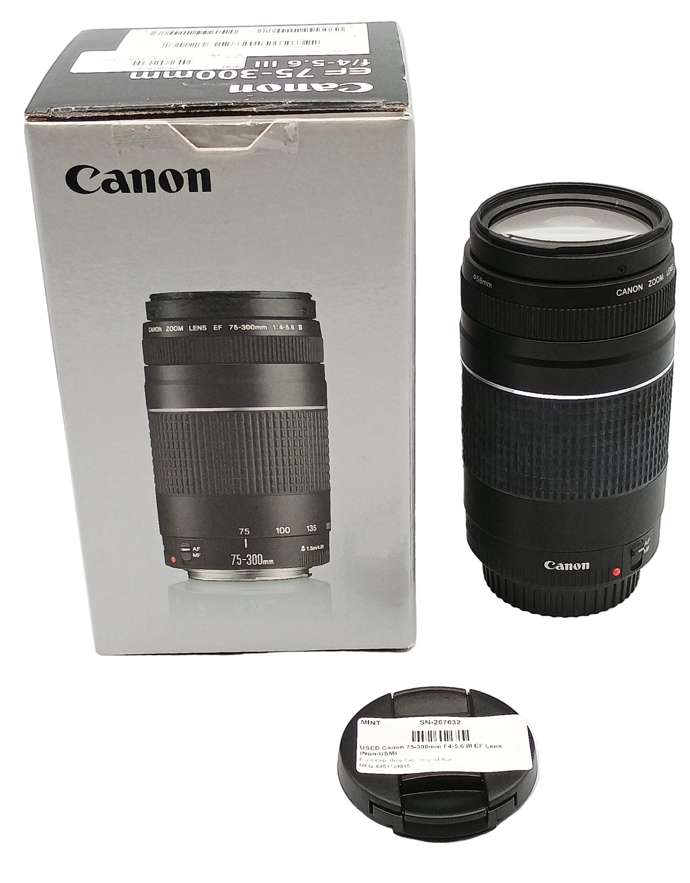 USED Canon 75-300mm F4-5.6 III EF Lens (Non-USM)