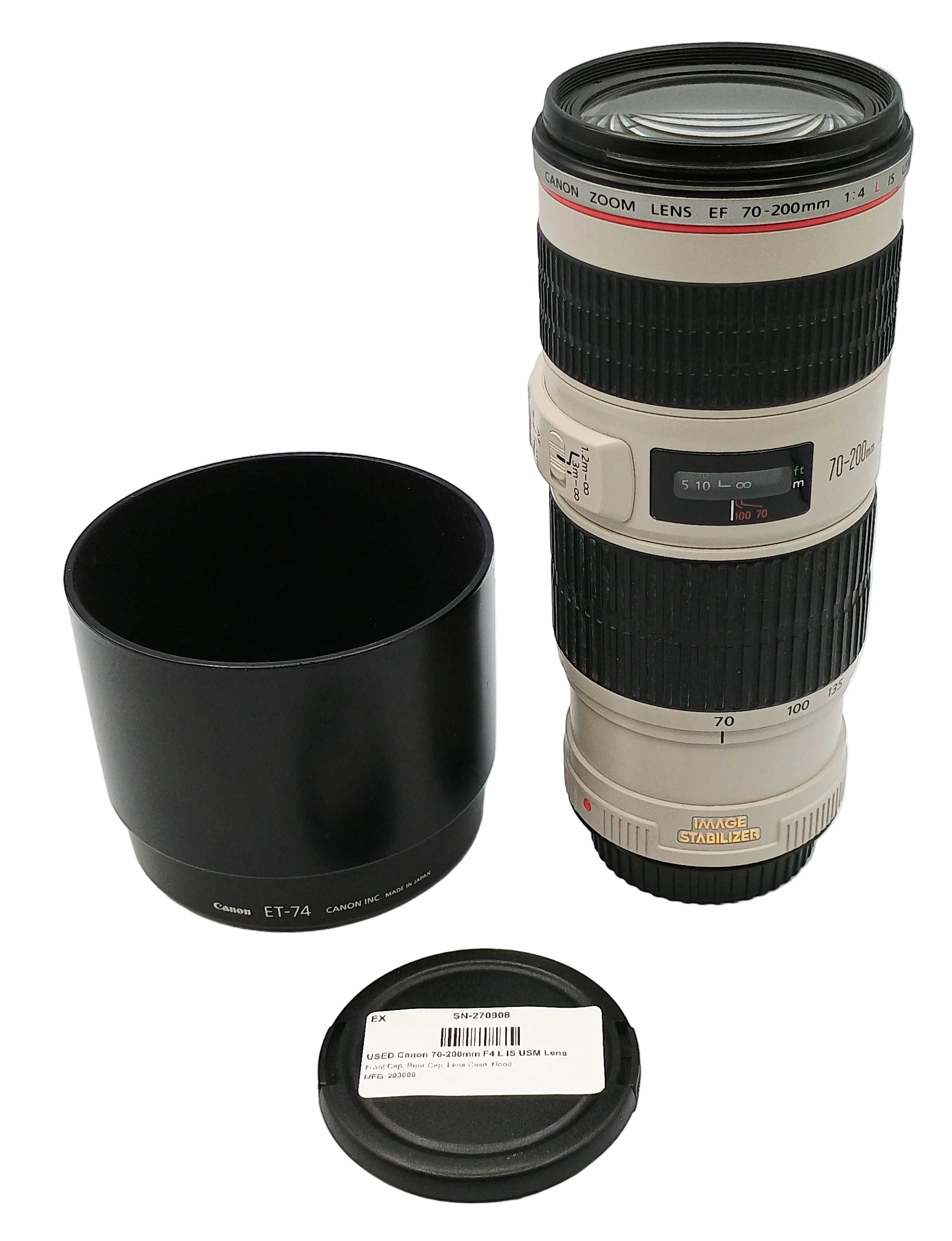 USED Canon 70-200mm F4 L IS USM Lens