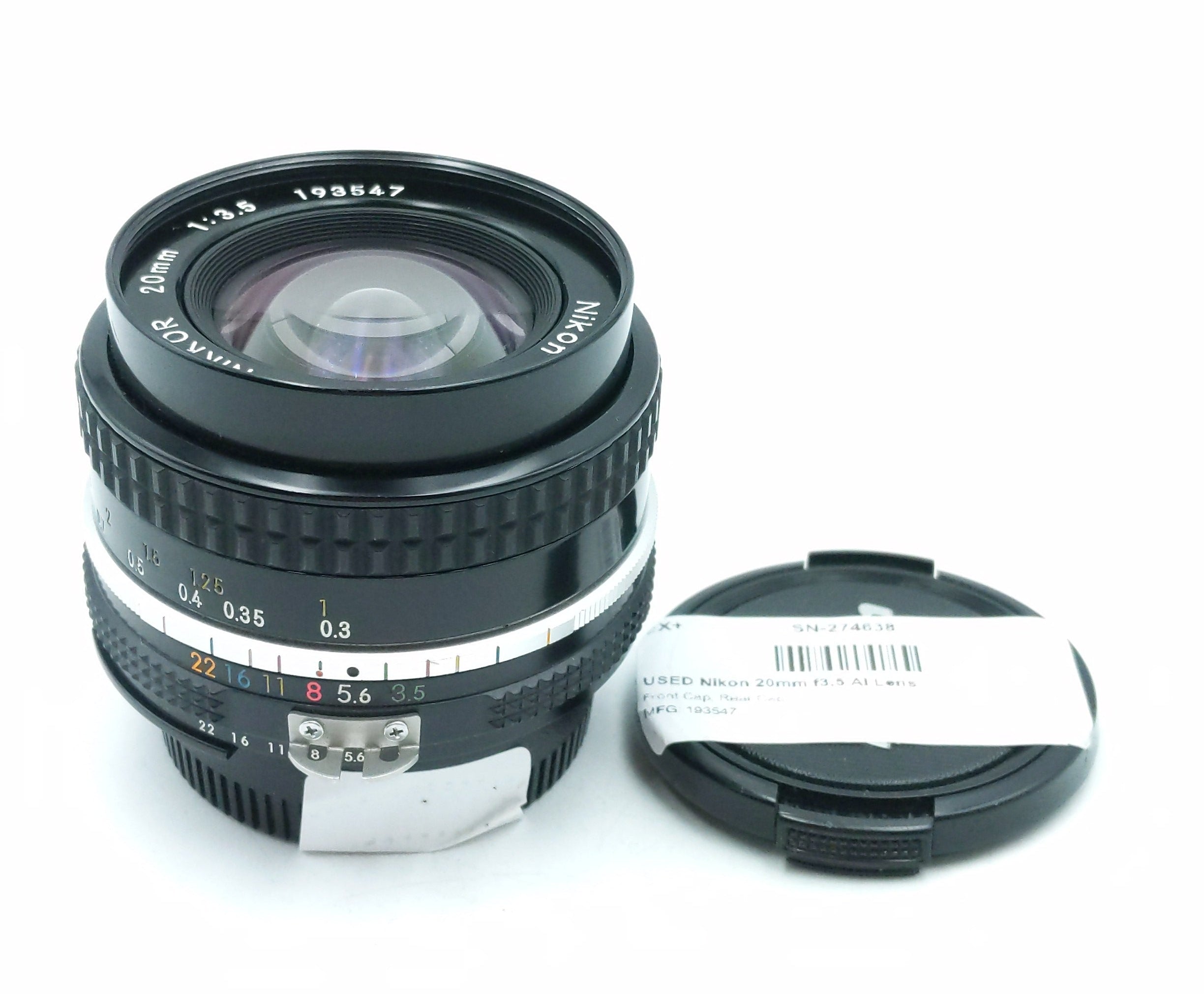 USED Nikon 20mm f3.5 AI Lens