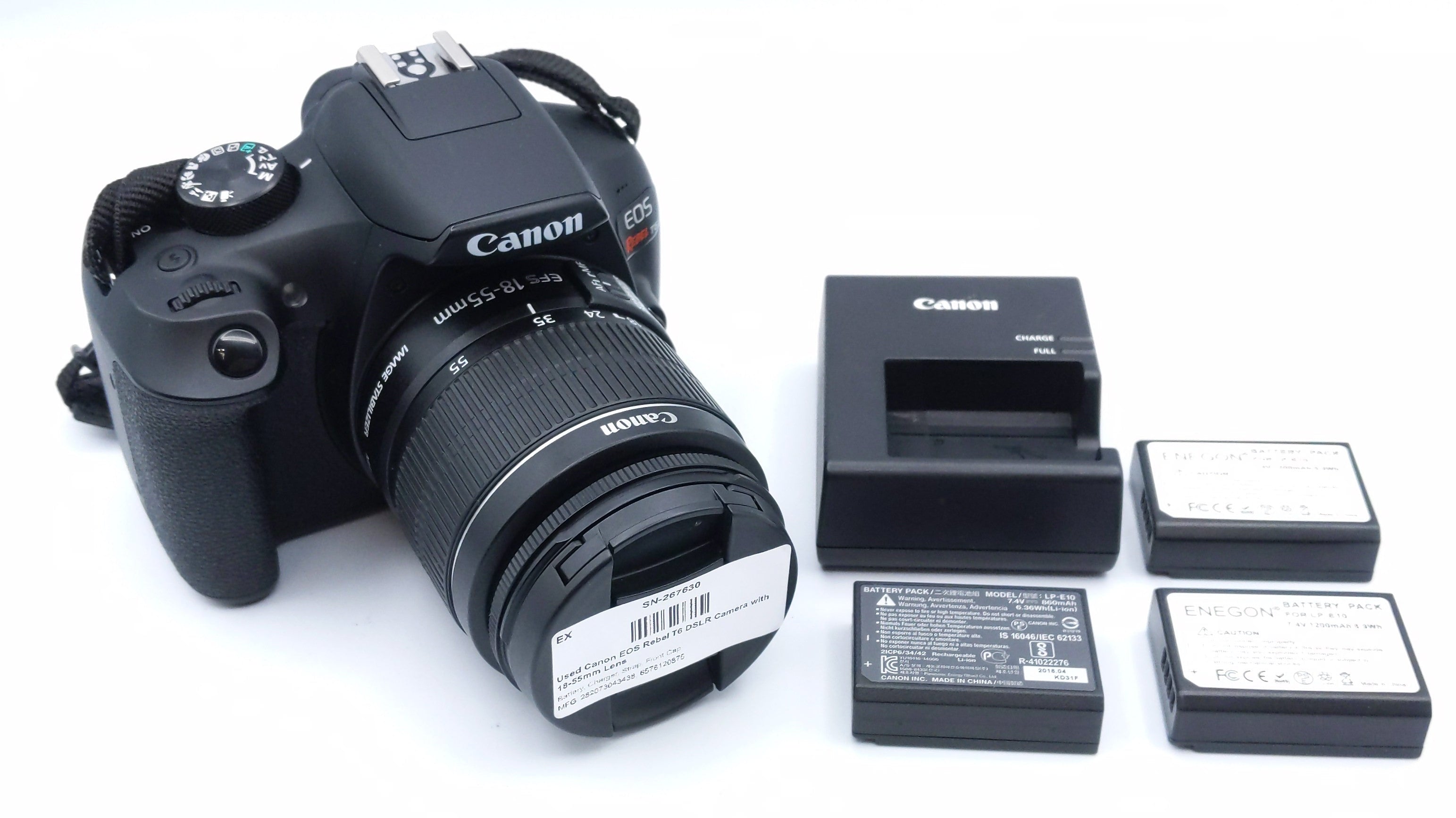 Used Canon EOS Rebel T6 DSLR Camera with 18-55mm Lens