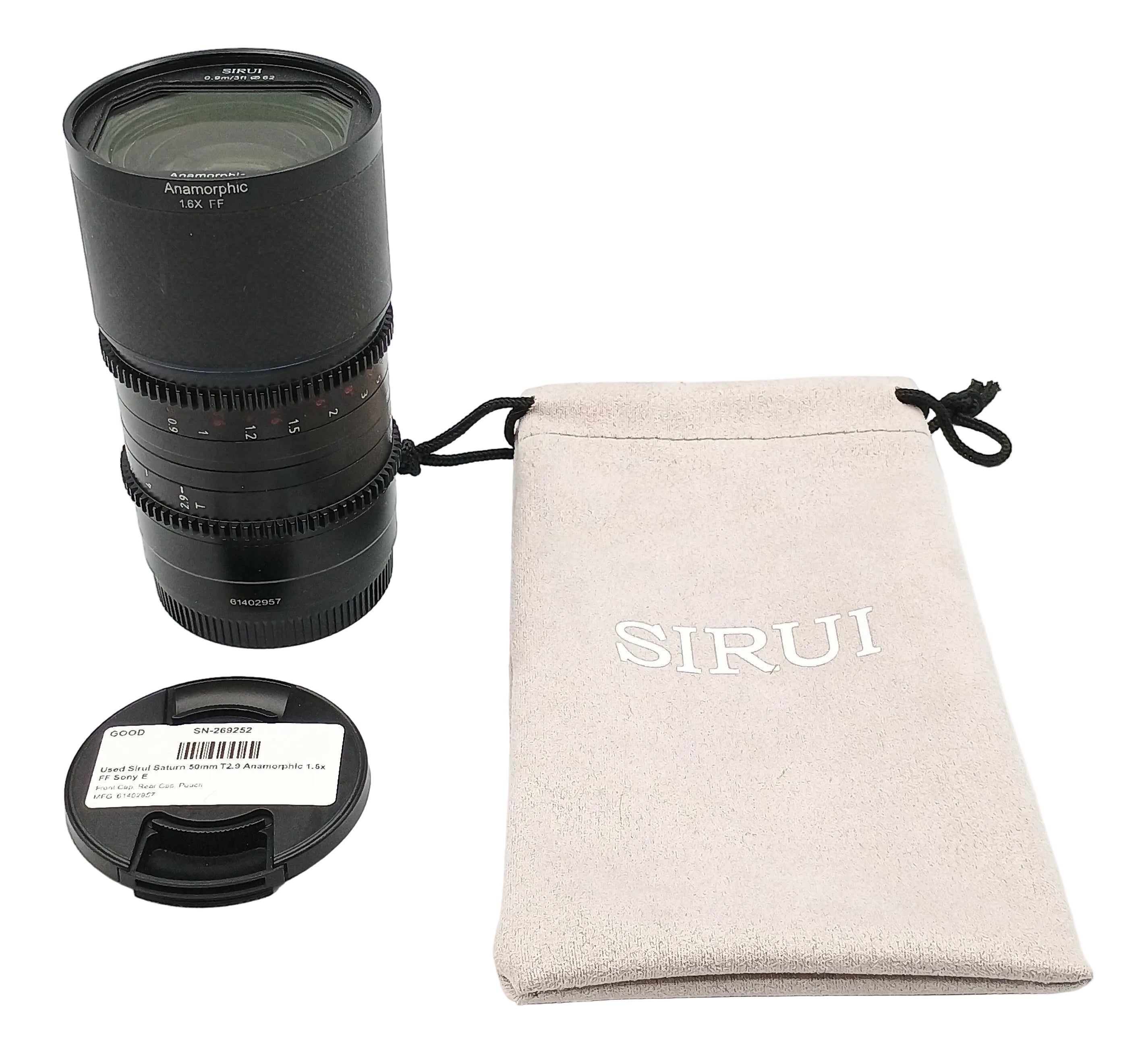 Used Sirui Saturn 50mm T2.9 Anamorphic 1.6x FF Sony E