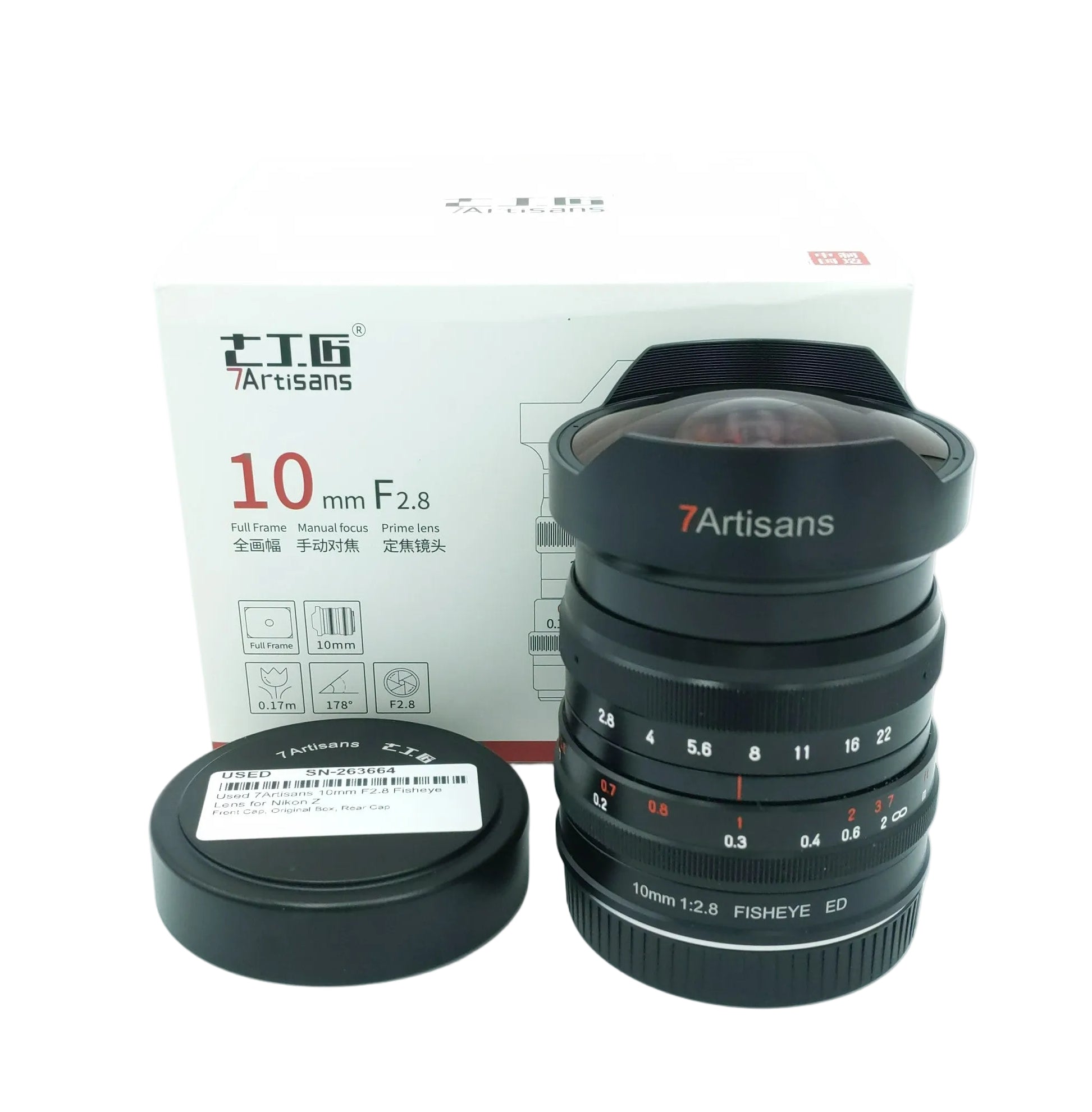 Used 7Artisans 10mm F2.8 Fisheye Lens for Nikon Z