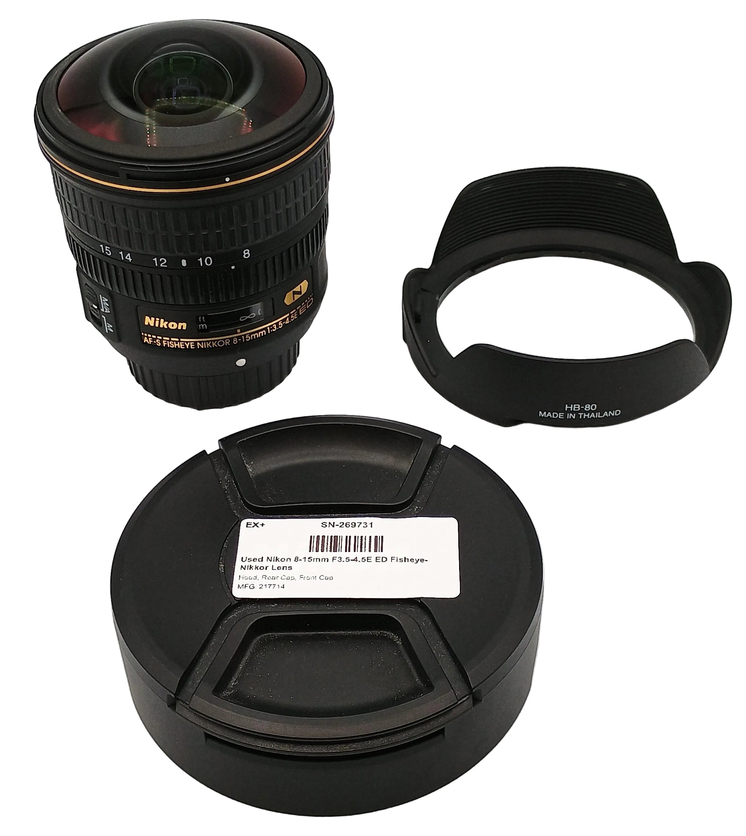 Used Nikon 8-15mm F3.5-4.5E ED Fisheye Nikkor Lens
