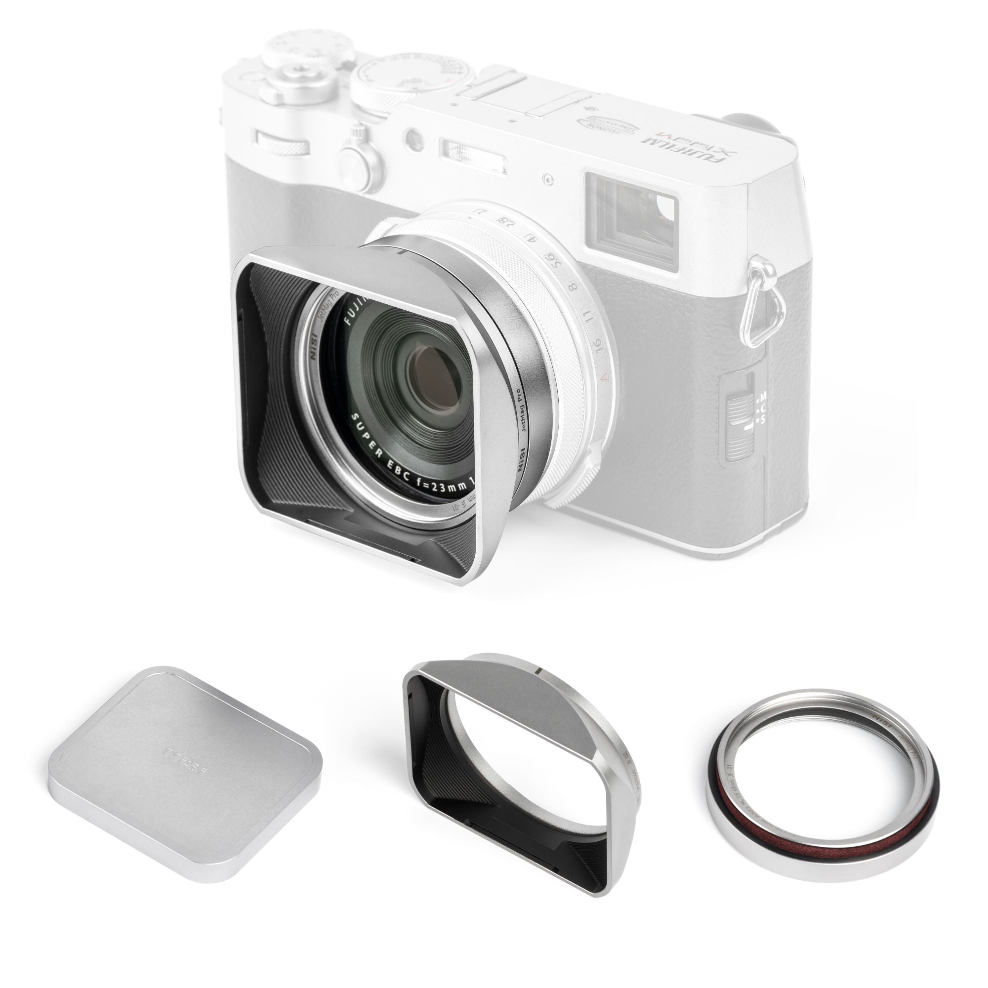 NiSi Jetmag Pro Lens Hood Kit for FUJIFILM X100 (Silver)