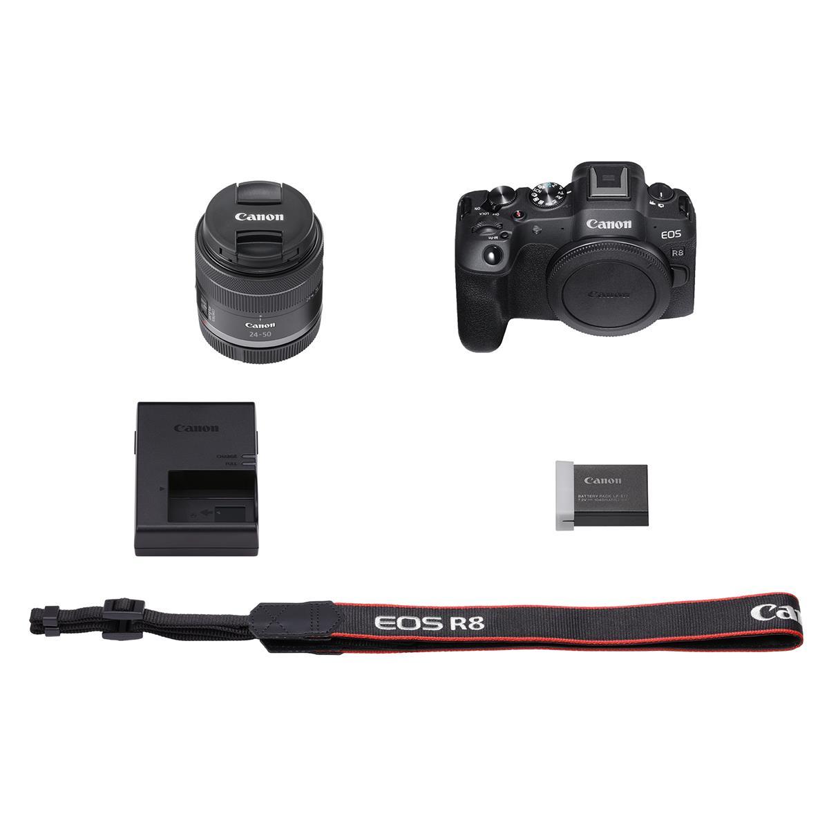 Canon EOS R8 Mirrorless Camera with RF 24-50mm F4.5-6.3 IS STM Lens