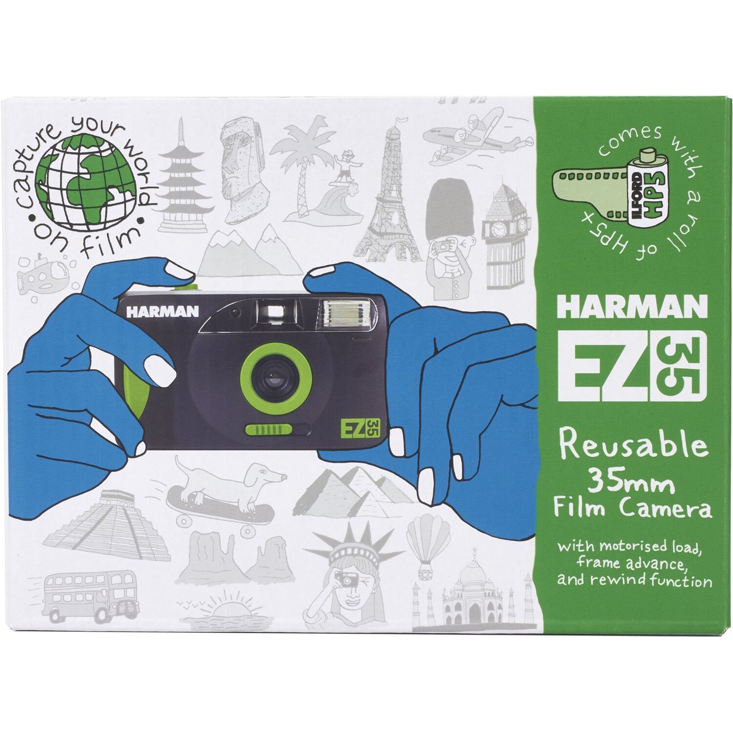 HARMAN technology EZ-35 Reusable 35mm Film Camera with One Roll of Fil