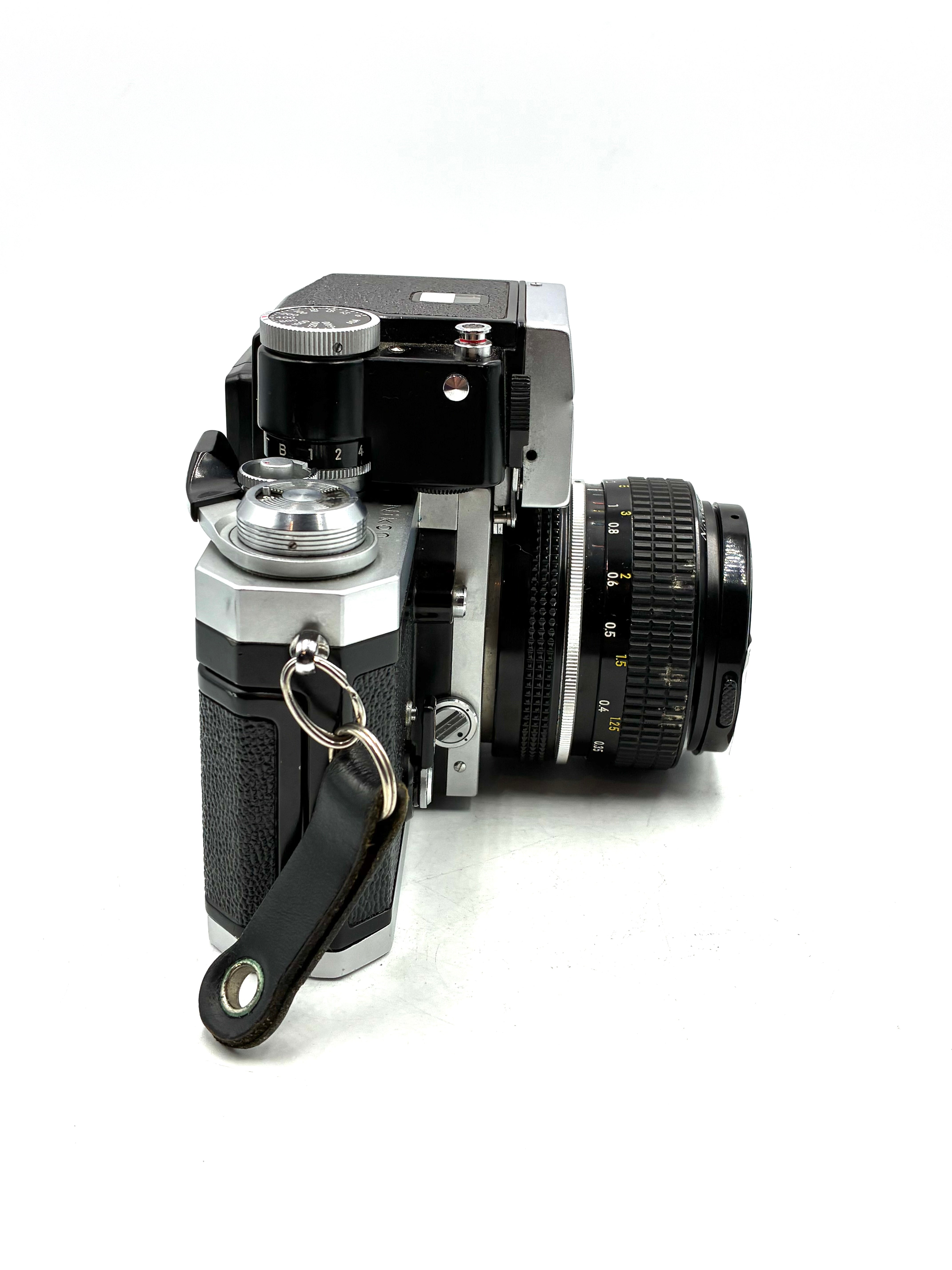 USED Nikon F Film SLR W/ 28mm F3.5 Lens