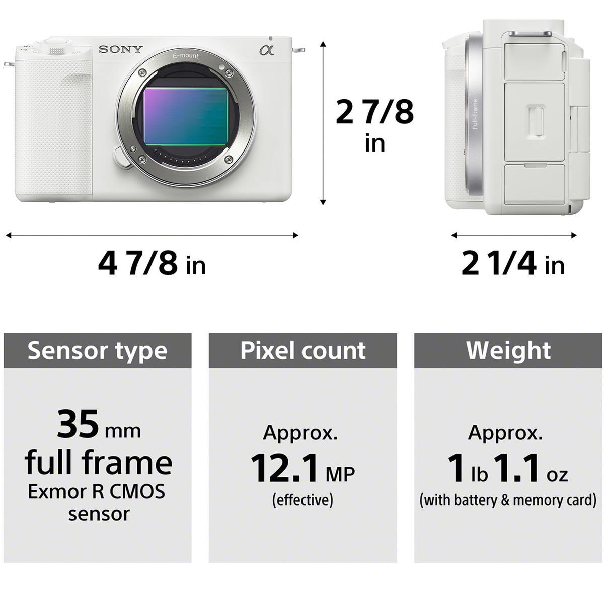 Sony ZV-E1 Mirrorless Camera with 28-60mm Lens (White)