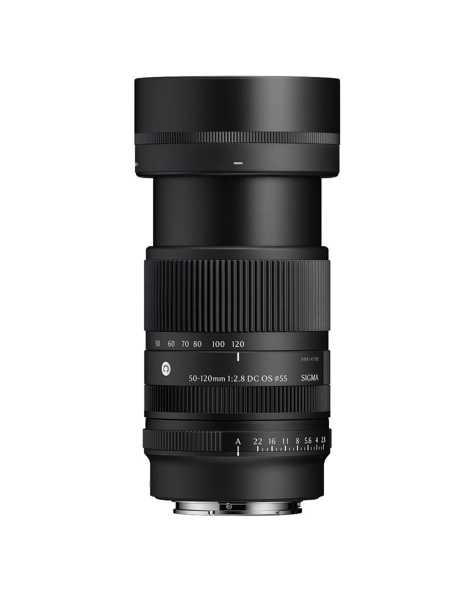 Sigma 50-120mm F2.8 DC OS Contemporary Sony E-mount lens with barrel extended