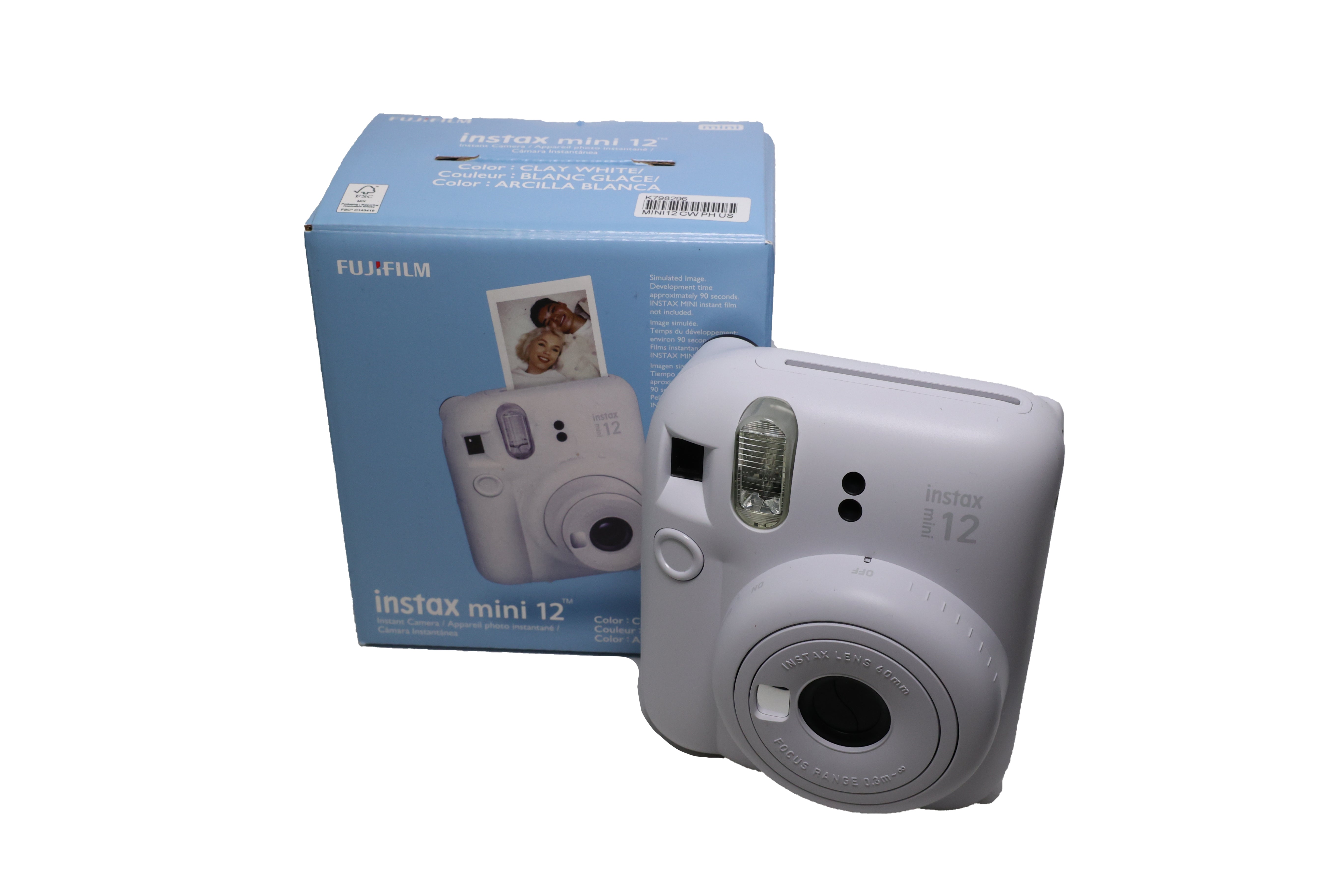 USED FUJIFILM instax mini 12 Instant Film Camera (Clay White)