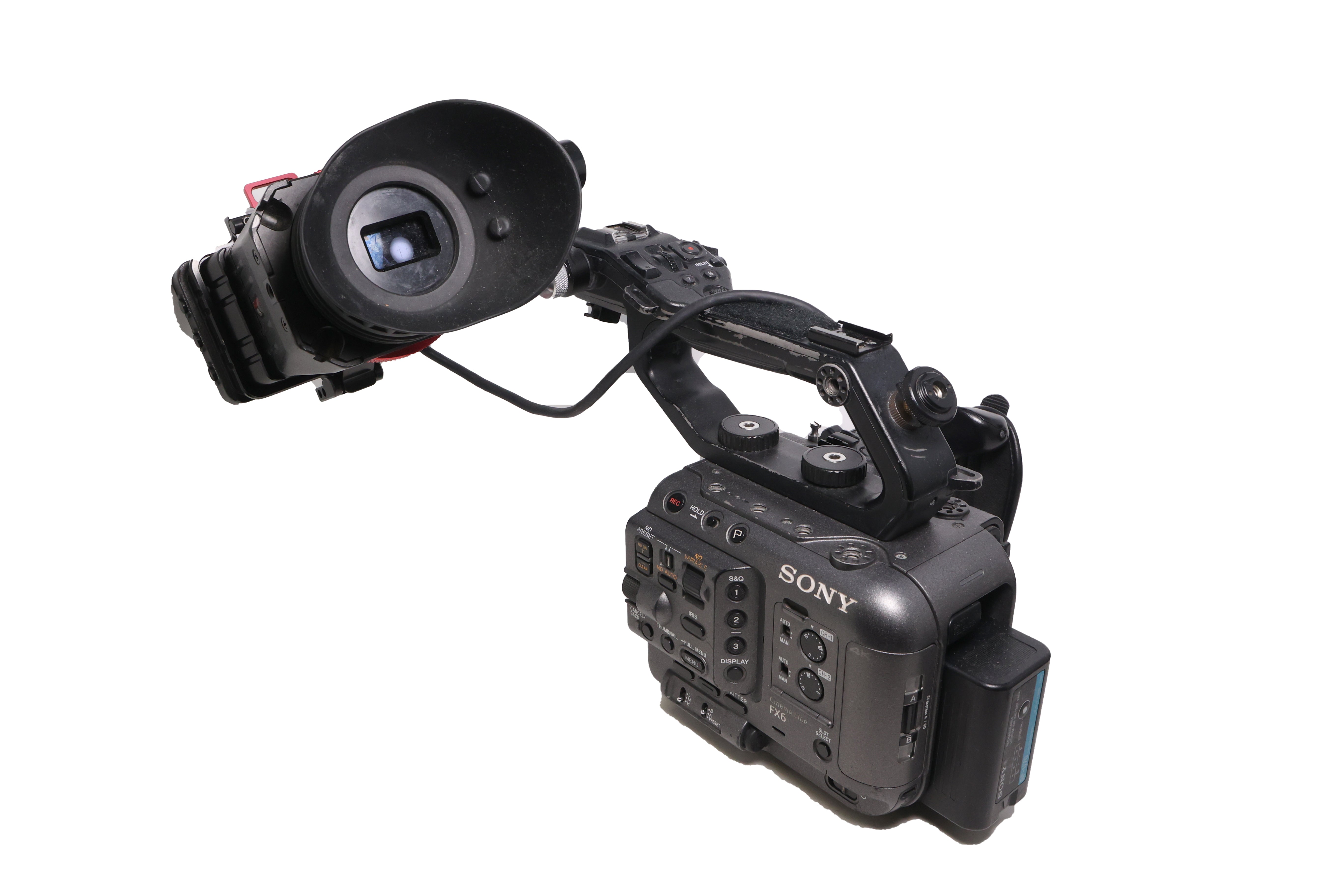 Used Sony FX6 Full-Frame Cinema Camera with XLR handle & Zacuto Z-finder (Body Only)