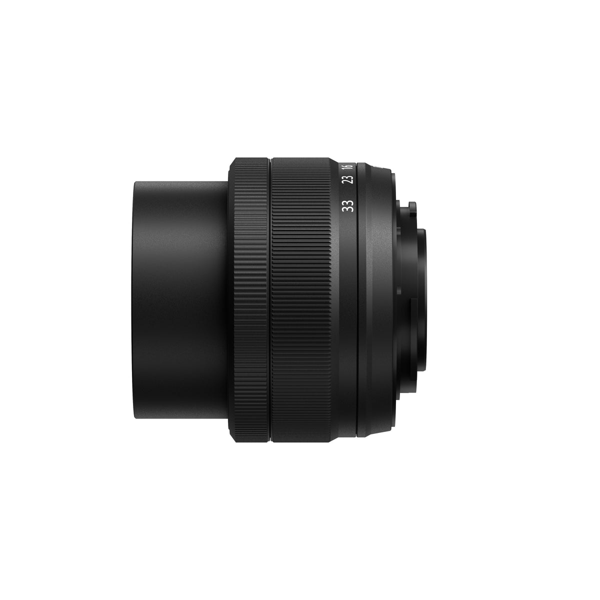 XC13-33mmF3.5-6.3 OIS lens, left-side view at 13mm