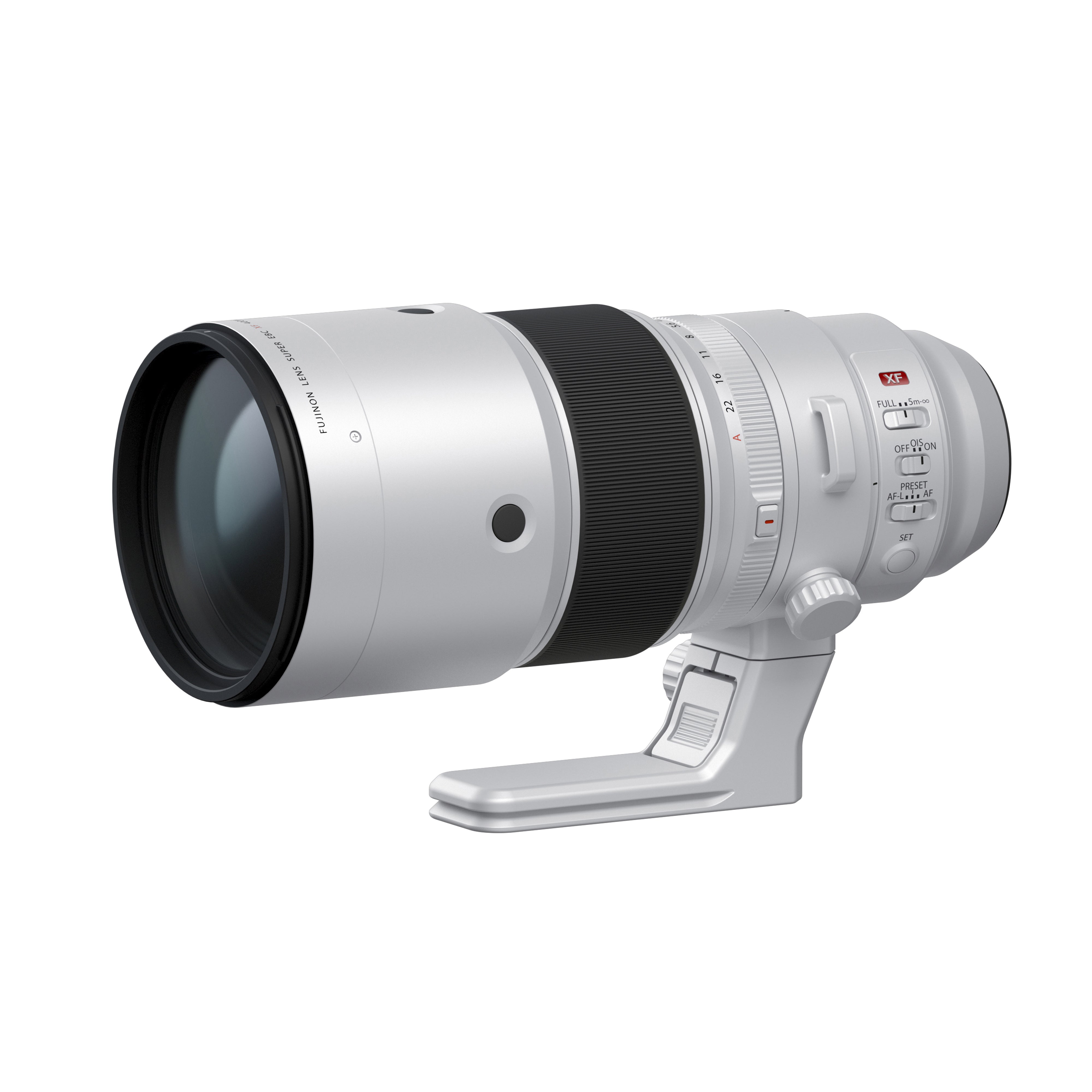 Fujifilm XF 400mm f/4.5 lens, main left-side view