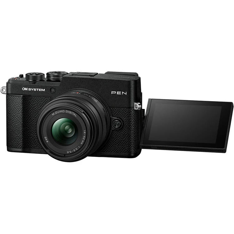 OM System PEN Mirrorless Camera (Black) with 14-42mm Lens
