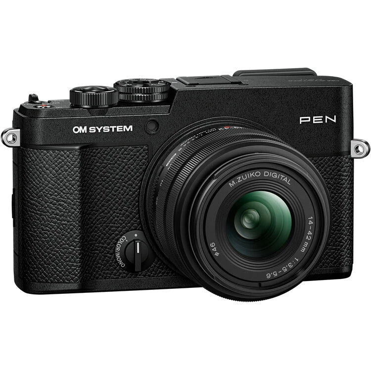 OM System PEN Mirrorless Camera (Black) with 14-42mm Lens