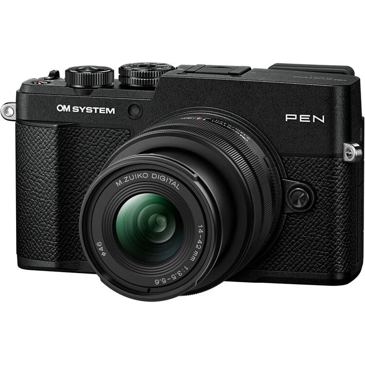 OM System PEN Mirrorless Camera (Black) with 14-42mm Lens