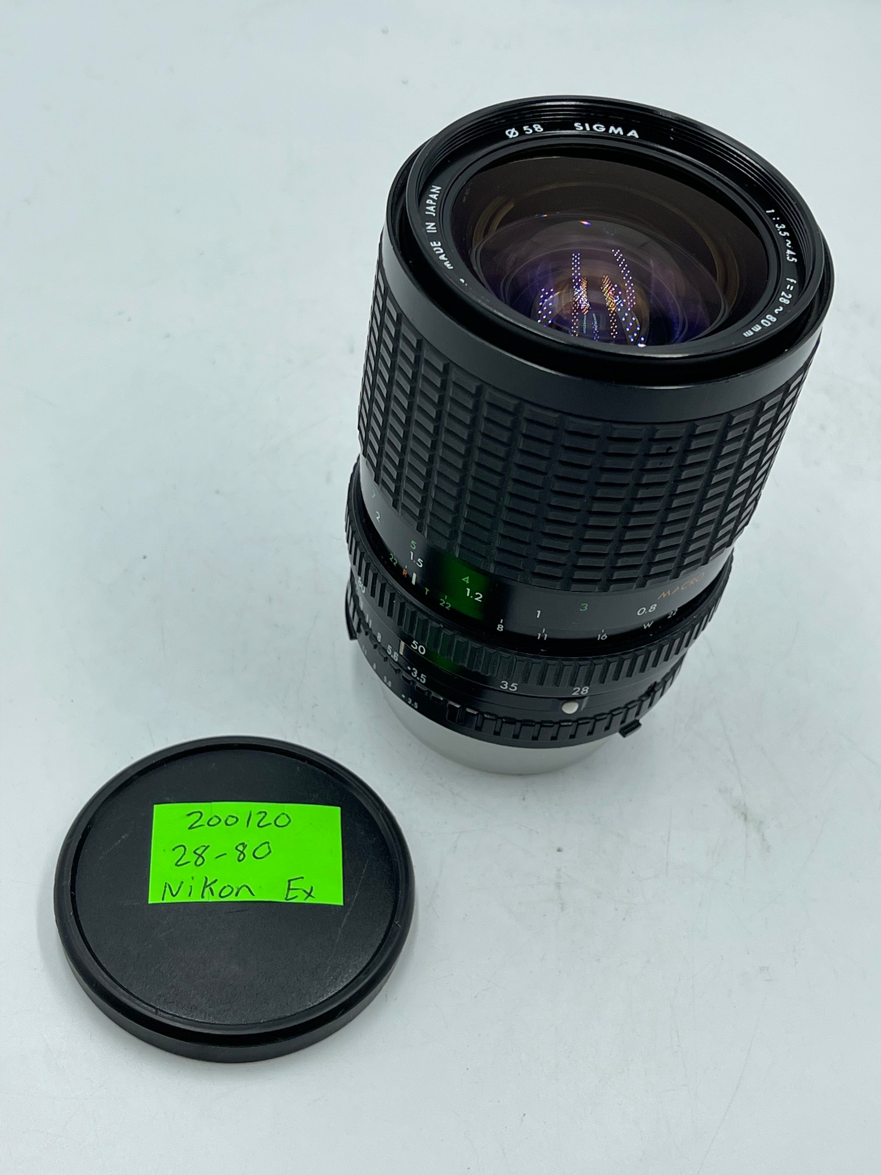 USED Sigma 28-80mm F3.5-4.5 for Nikon Lens