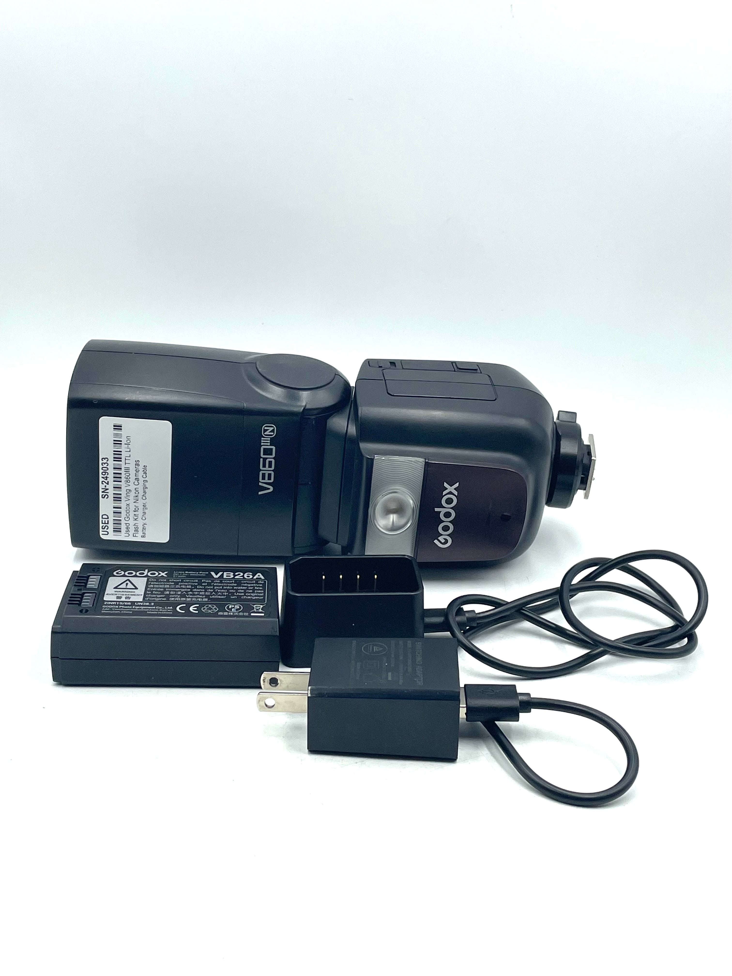 Used Godox Ving V860III TTL Li-Ion Flash Kit for Nikon Cameras