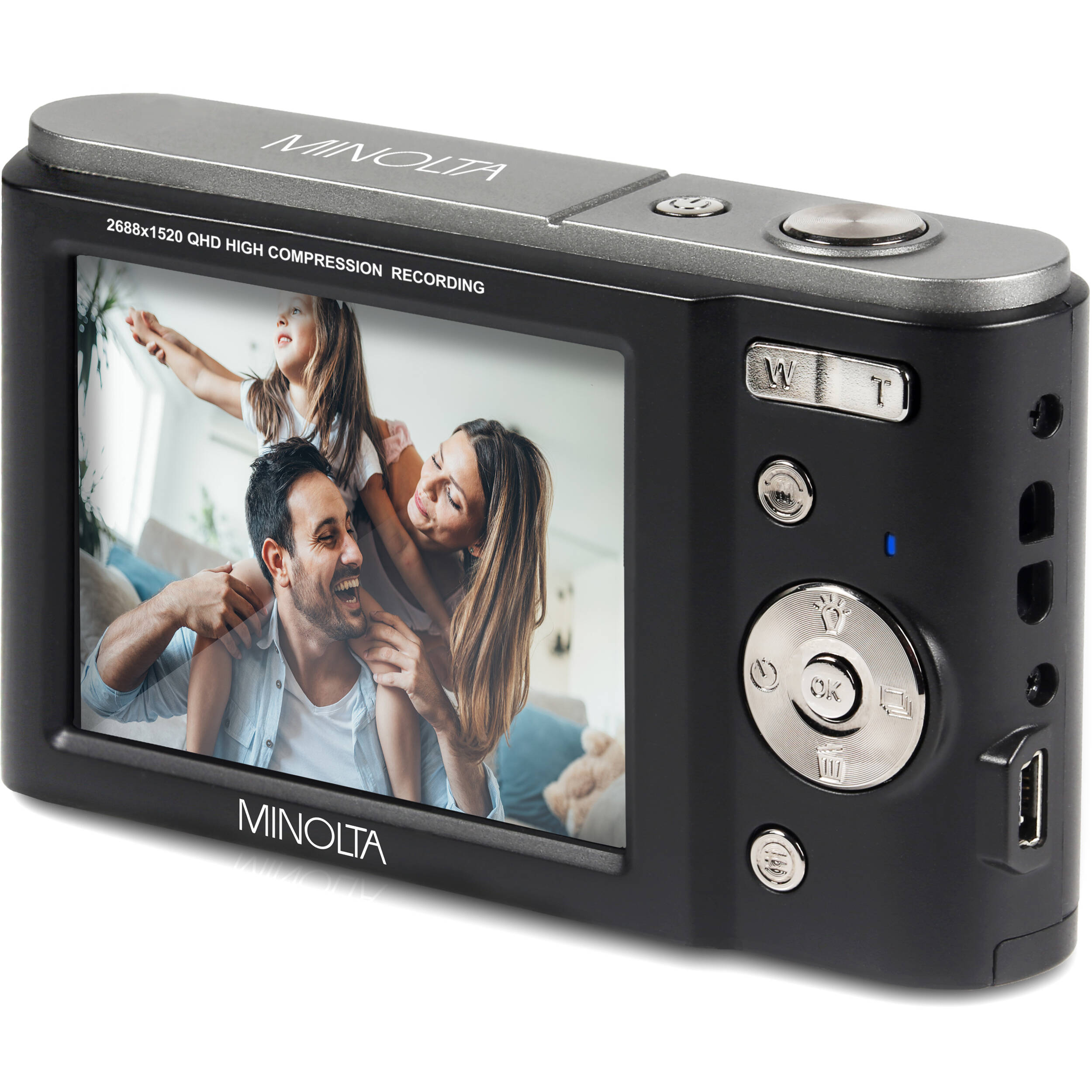 Minolta MND20 44MP / 2.7K Ultra HD デジタルカメラ (マゼンタ) MINOLTA MND20 44 MP ⁄ 2.7K Ultra HD Digital Camera (Black
