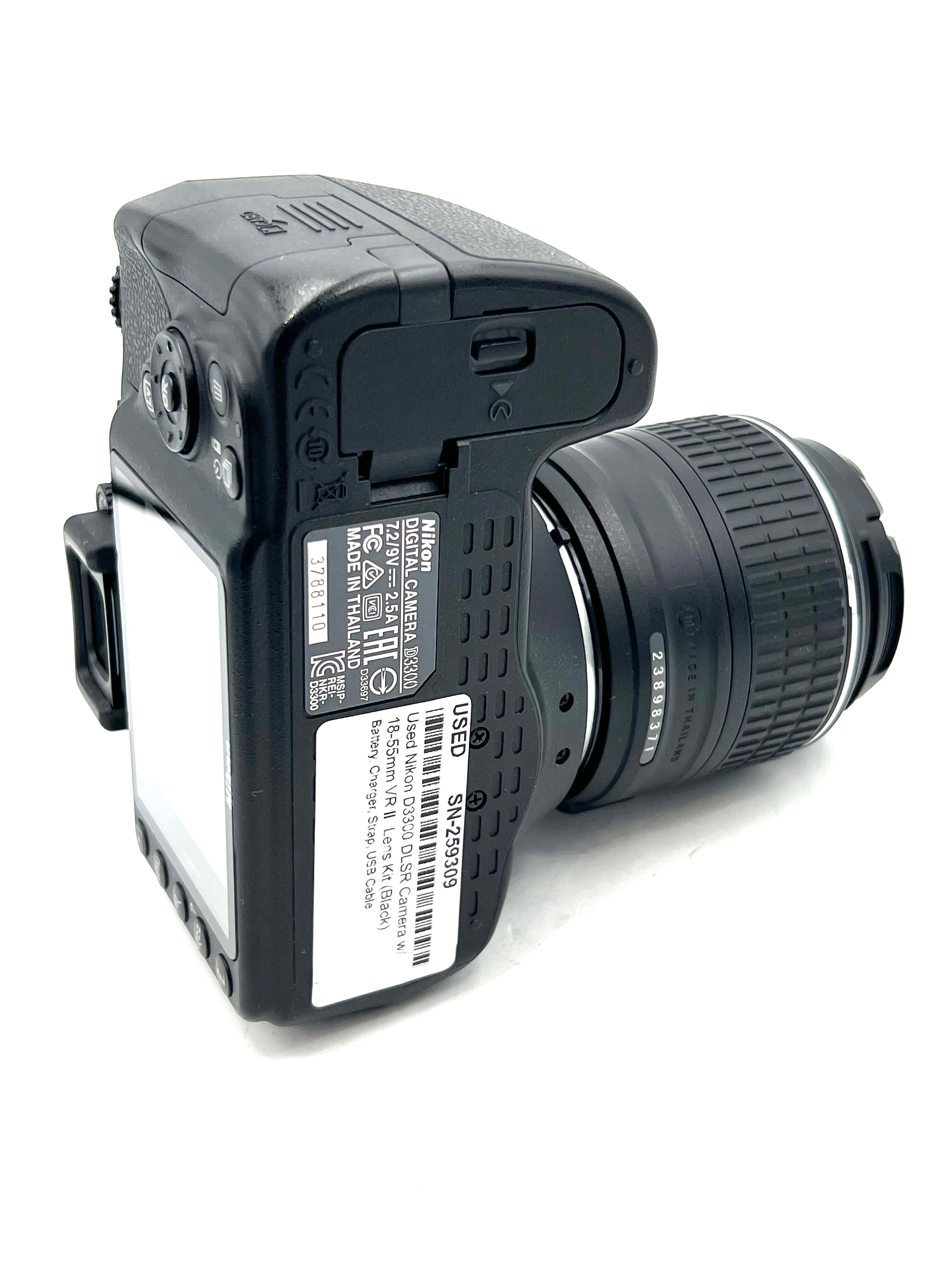 Used Nikon D3300 DLSR Camera w/ 18-55mm VR II  Lens Kit (Black)