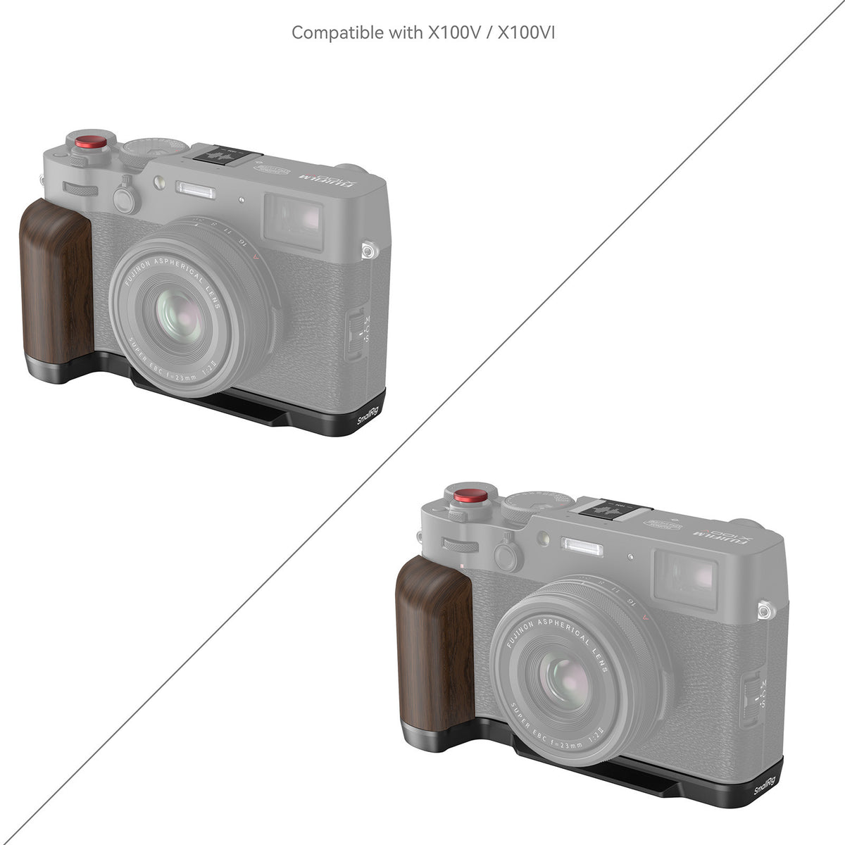 SmallRig Wooden L-Shaped Grip for FUJIFILM X100VI / X100V (Black)