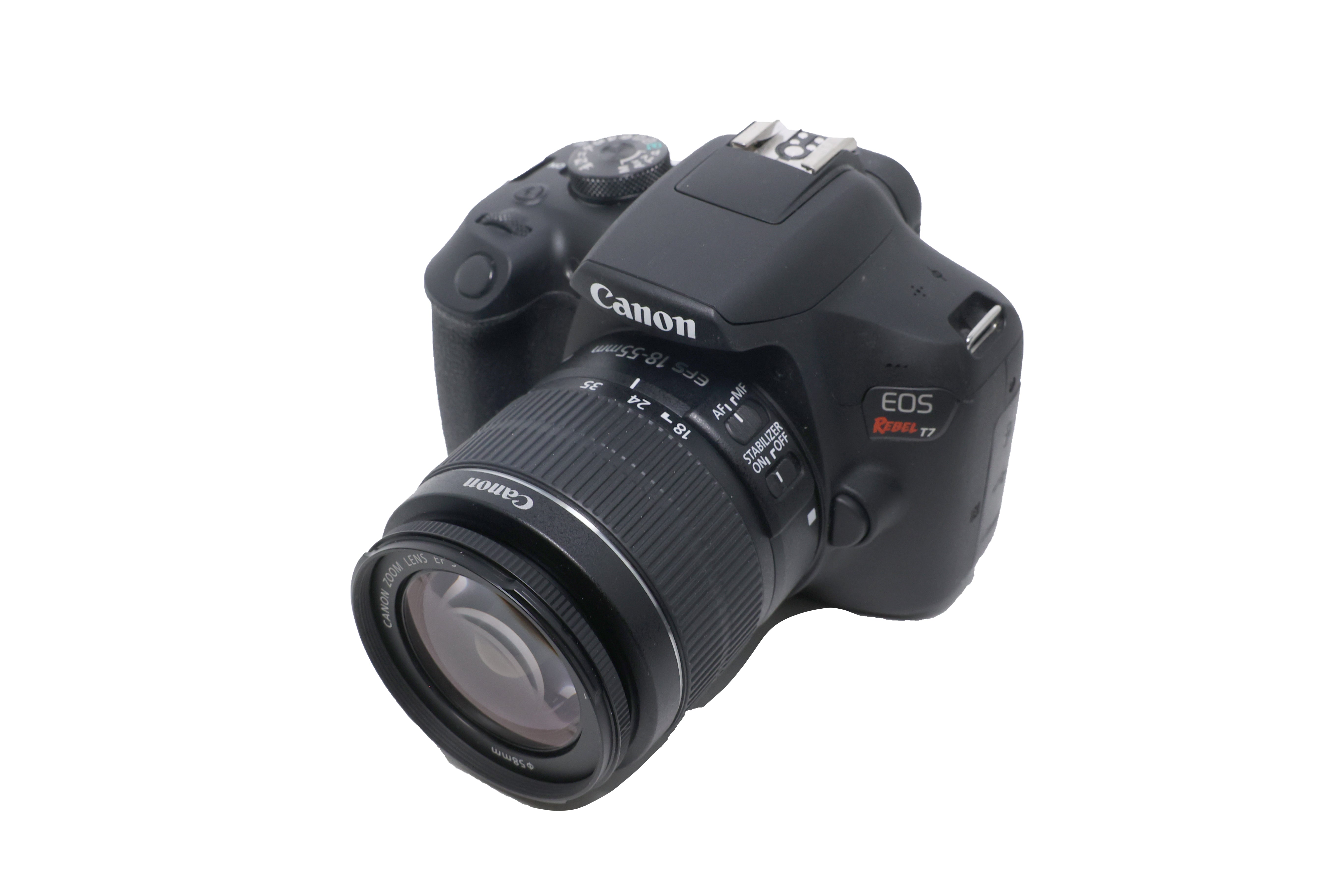 Used Canon EOS Rebel T7 DSLR Camera with 18-55mm Lens with silicone cover