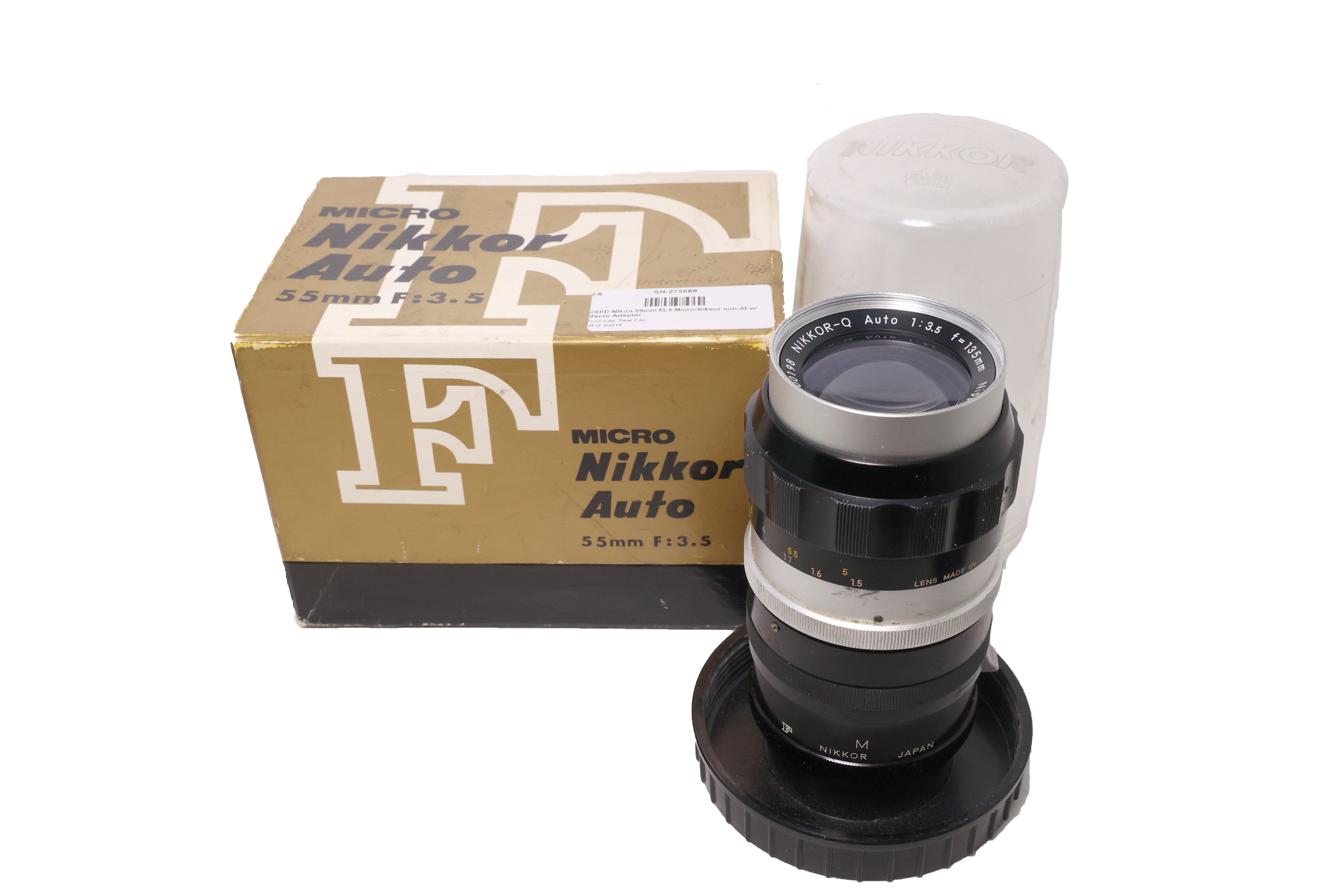 USED Nikon 55mm f3.5 Micro-Nikkor non-AI w/ Macro Adapter