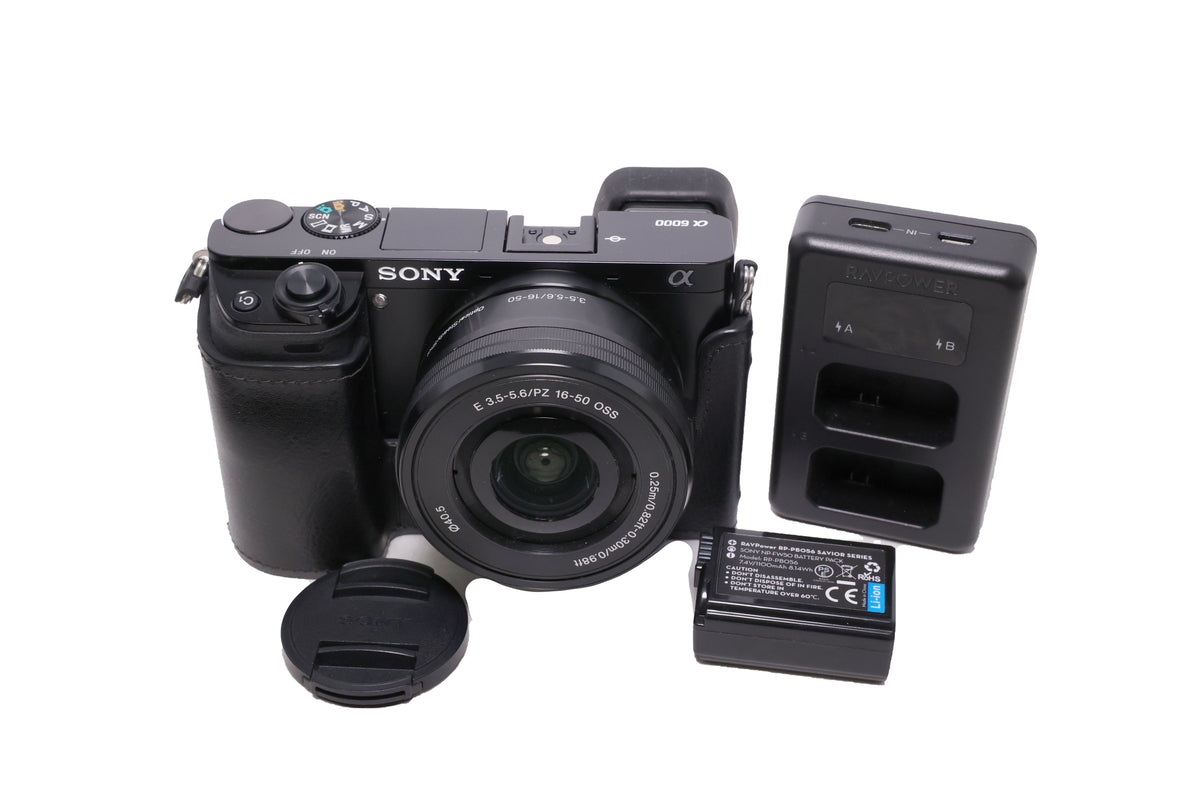 USED Sony Alpha a6000 Mirrorless Digital Camera with 16-50mm Lens (Black)