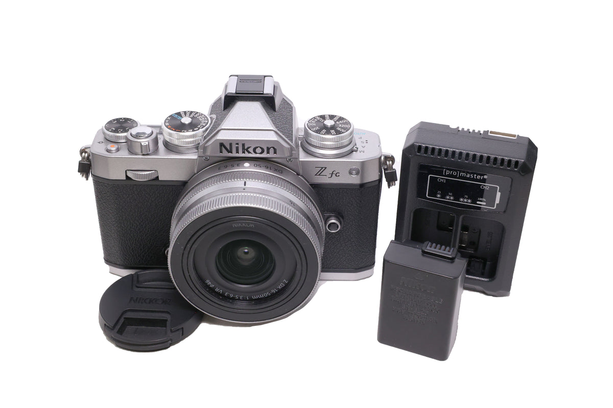 Used Nikon Z fc DX-format Mirrorless Camera w/ NIKKOR Z DX 16-50mm f3.5-6.3 VR (Silver)