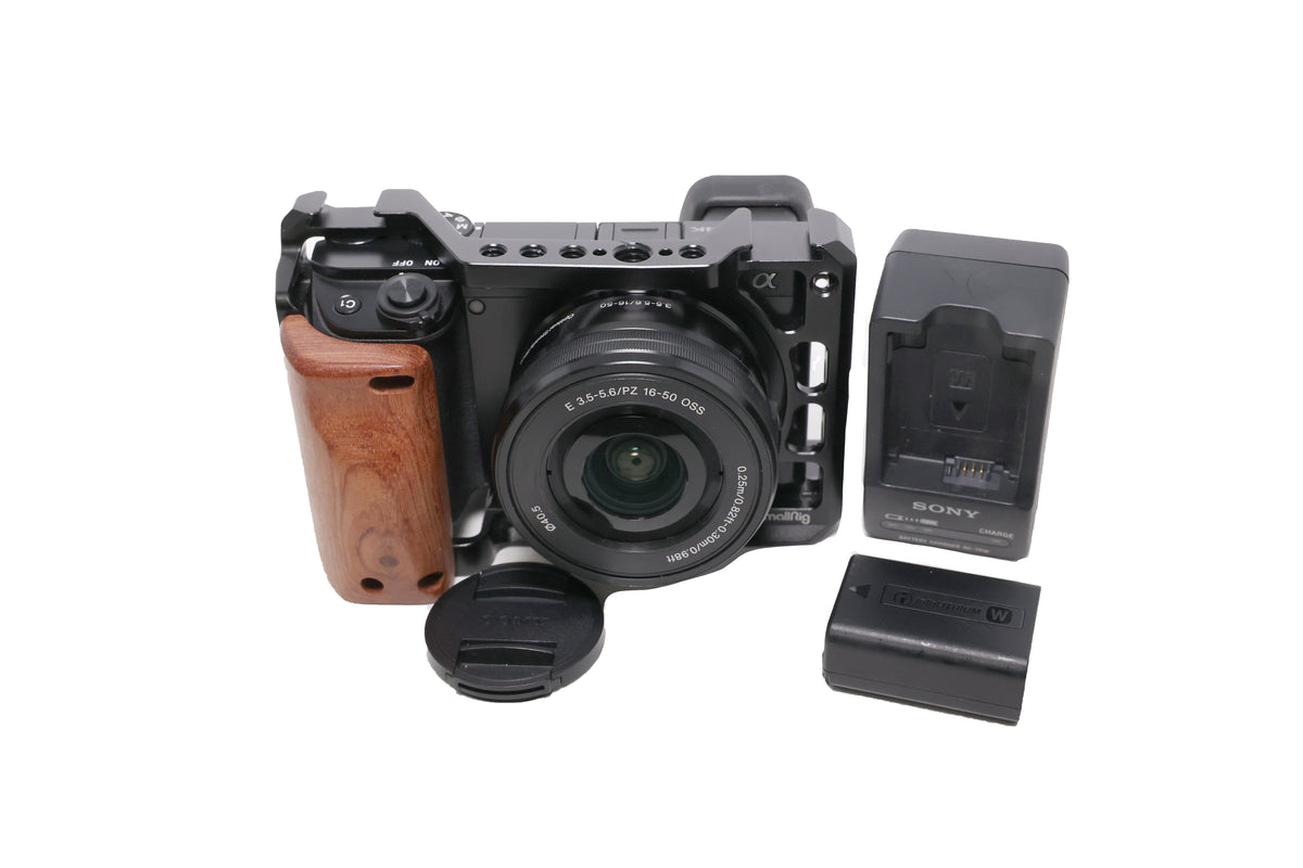 USED Sony Alpha a6100 Mirrorless Digital Camera with 16-50mm & SmallRig Cage