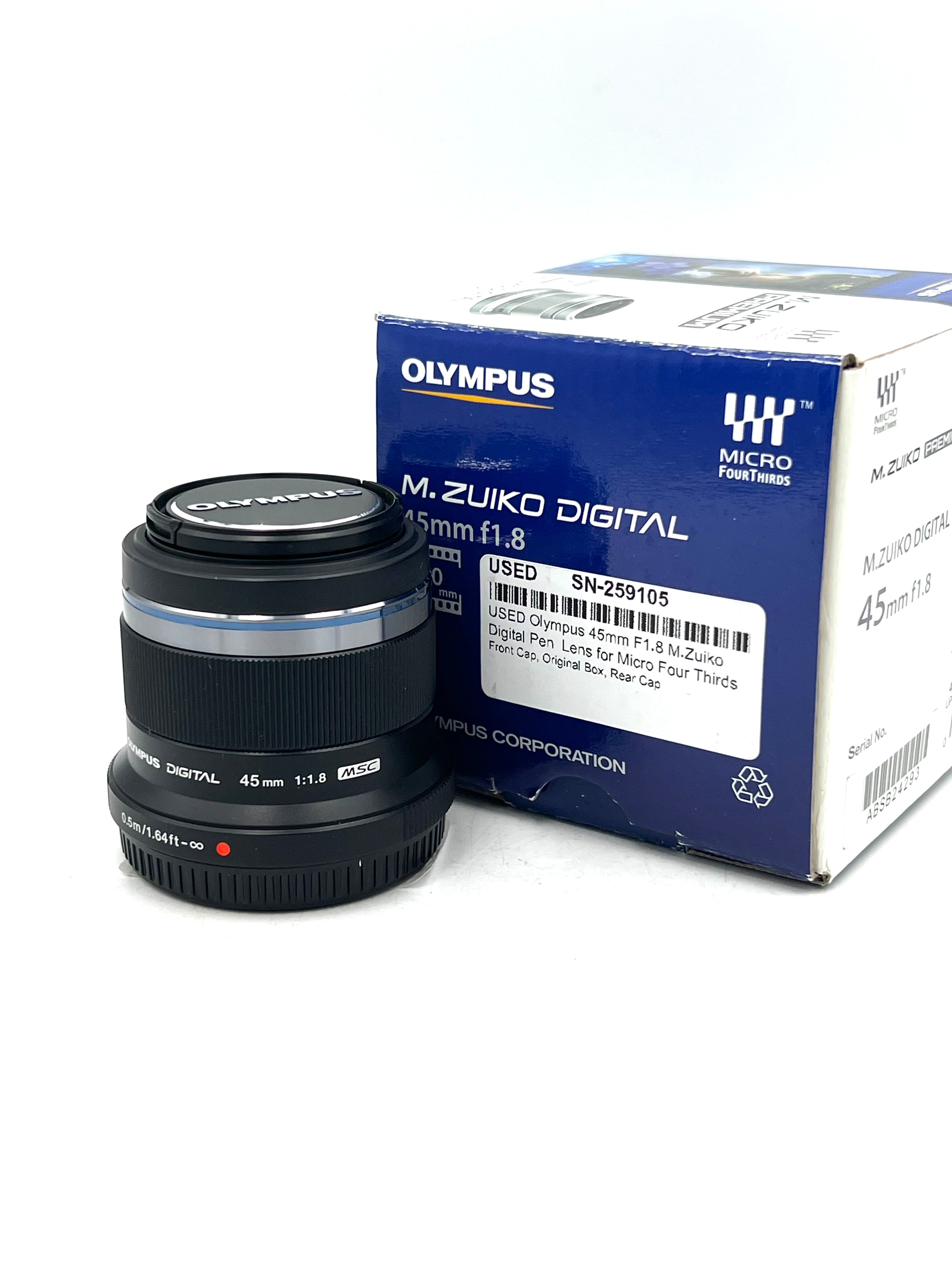USED Olympus 45mm F1.8 M.Zuiko Digital Lens for Micro Four Thirds (Black)