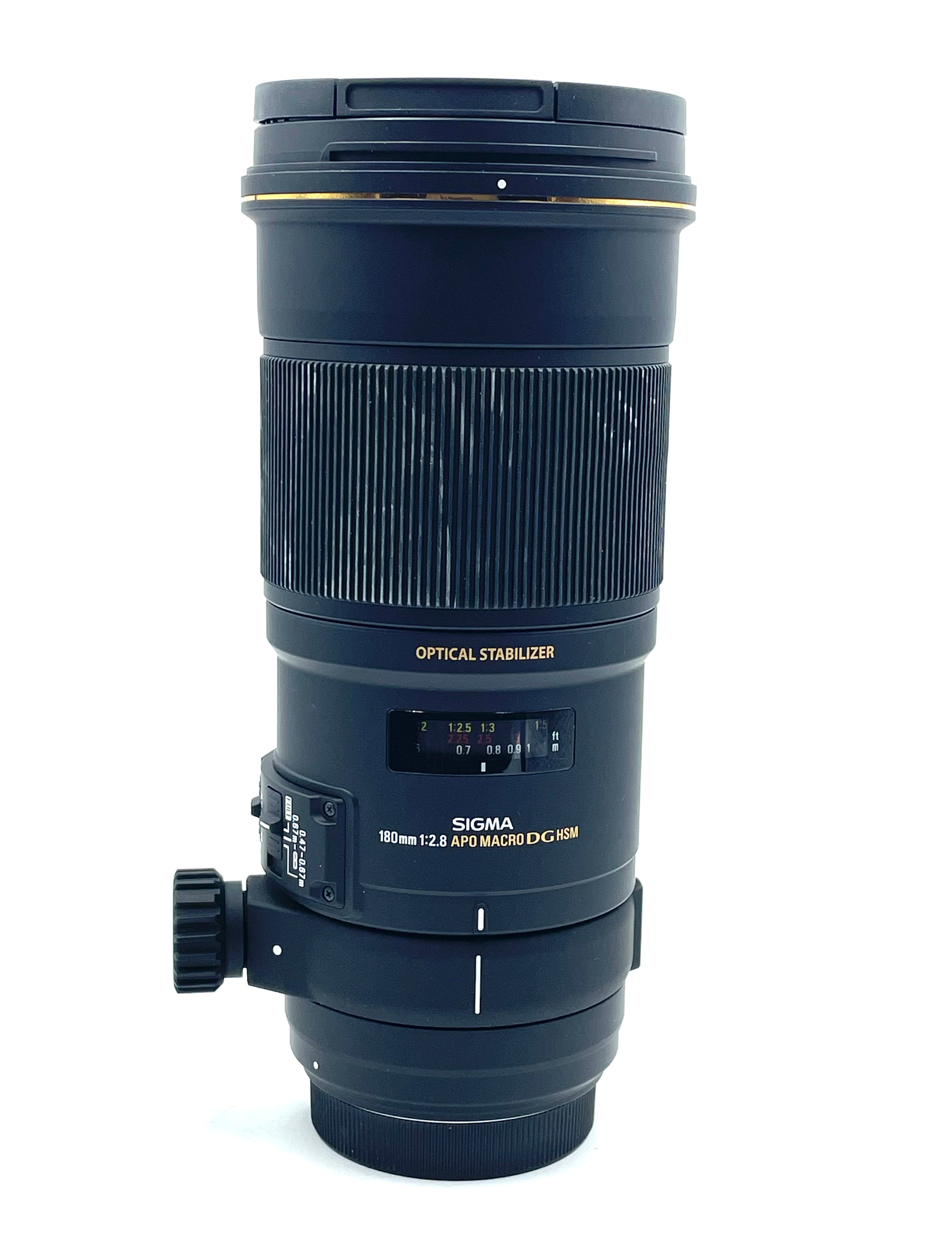 Used Sigma APO 180mm F2.8 Macro Lens W/ Case and Lens hoods (Canon Mount)