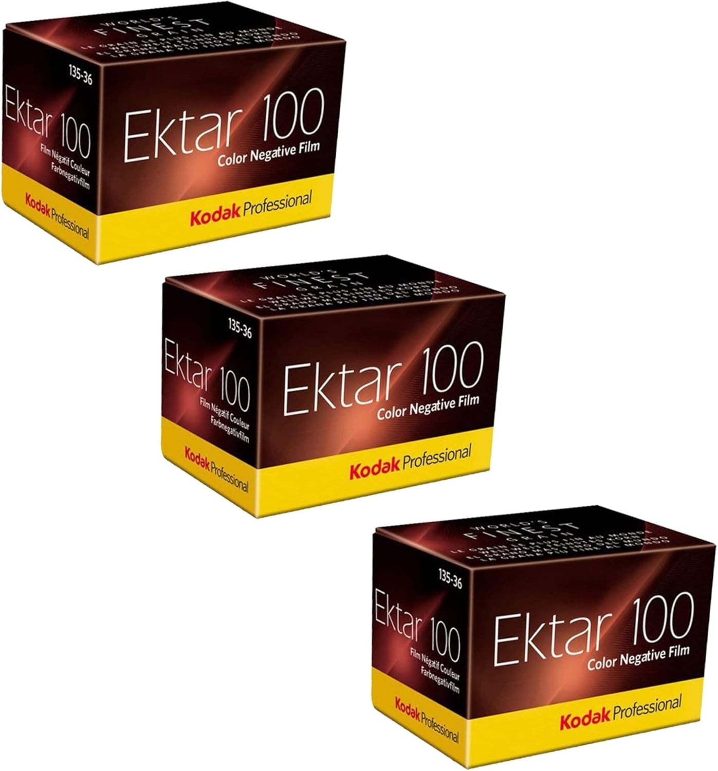 Kodak Professional Ektar 100 Color Negative Film (35mm Roll Film, 36 Exposures, 3 Pack)